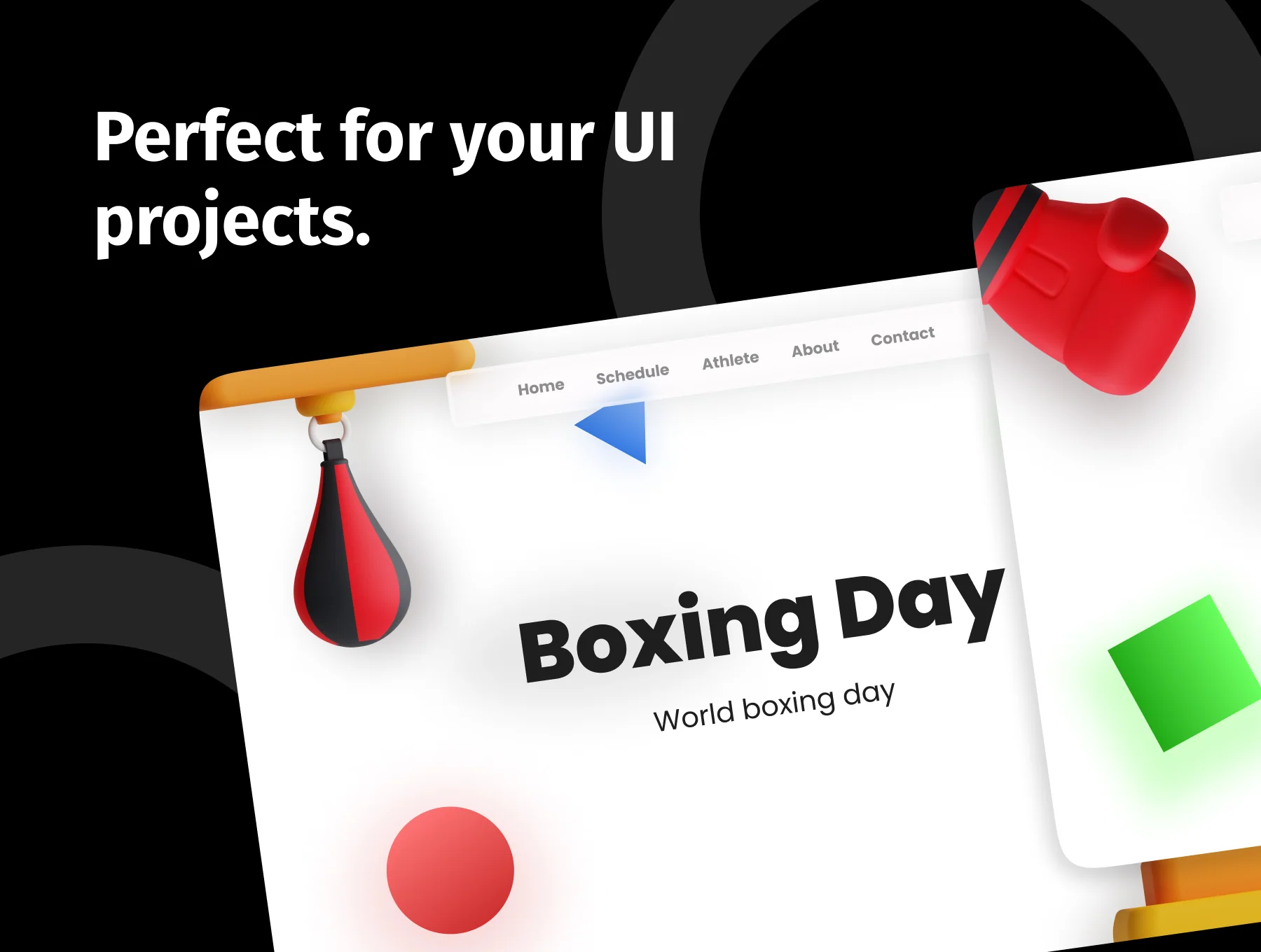 3D Boxing Icon Set 5