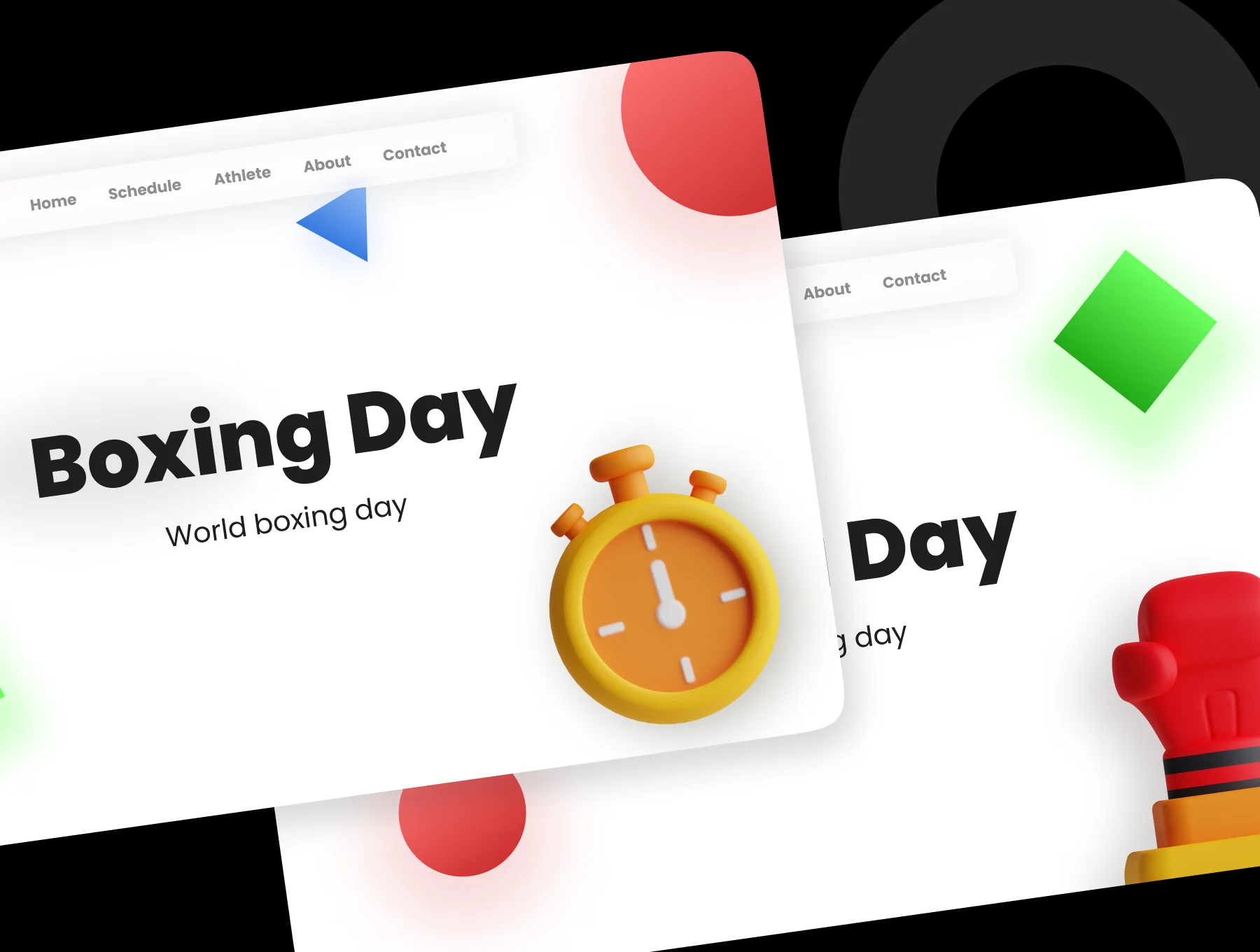 3D Boxing Icon Set 6