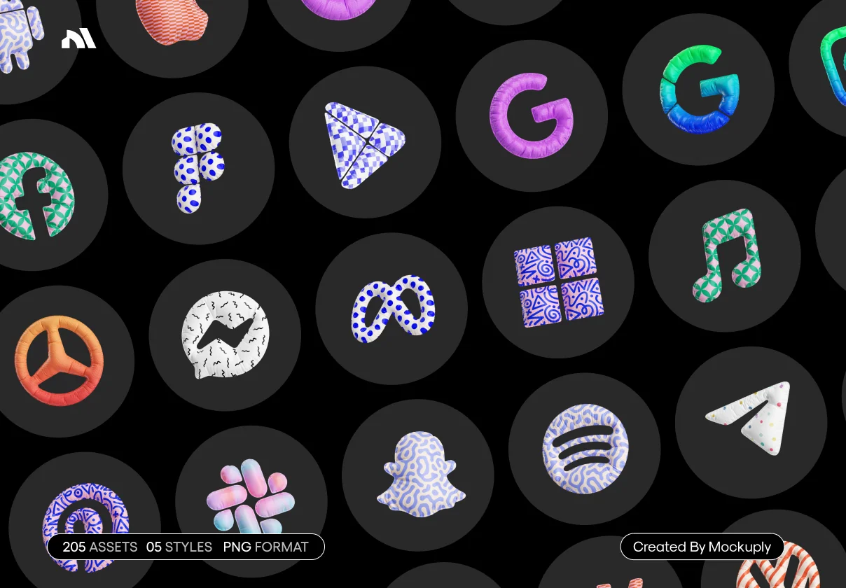 3D Brands icons Mockuply