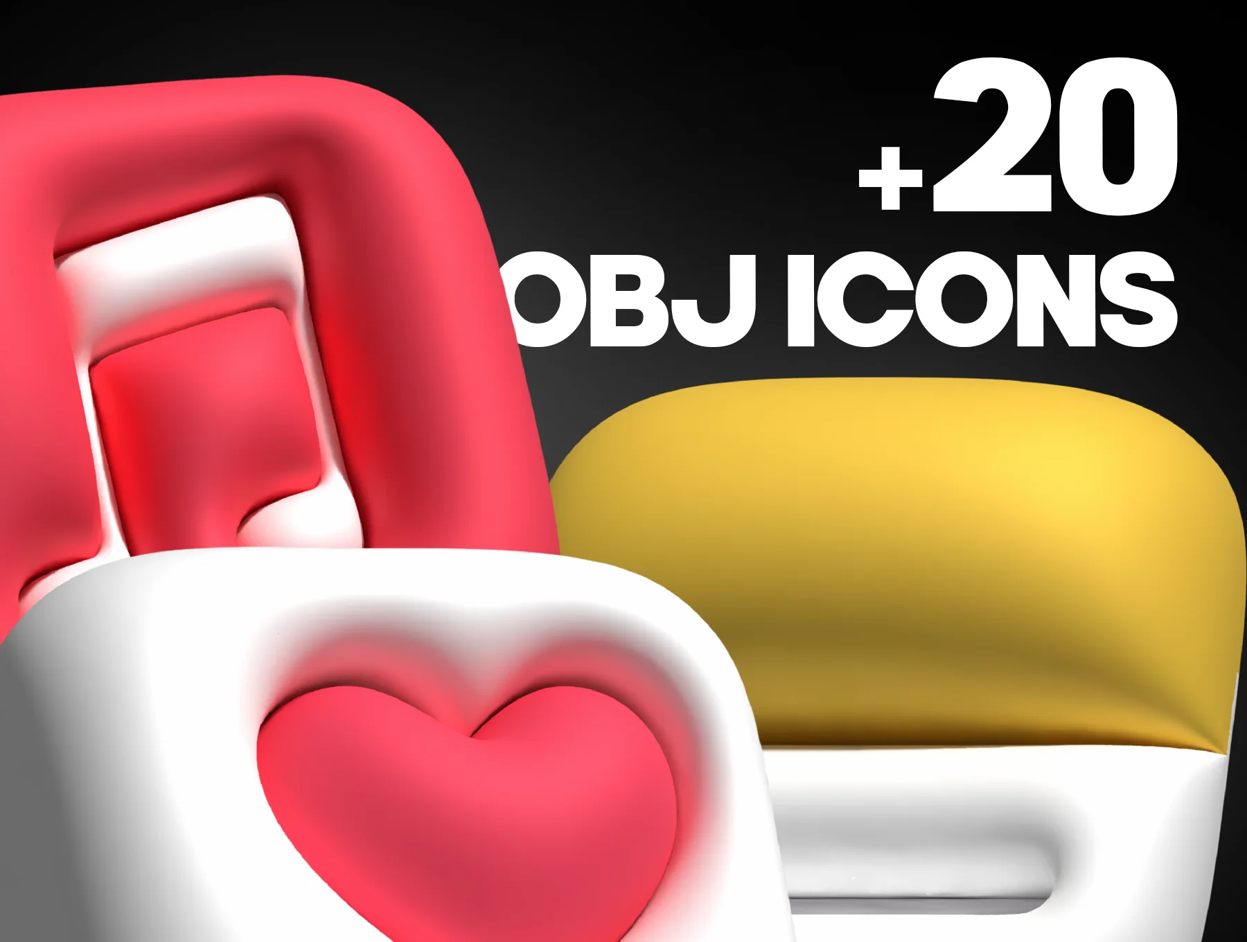 3D Bubble Pack - IOS Applications icons - OBJ 4