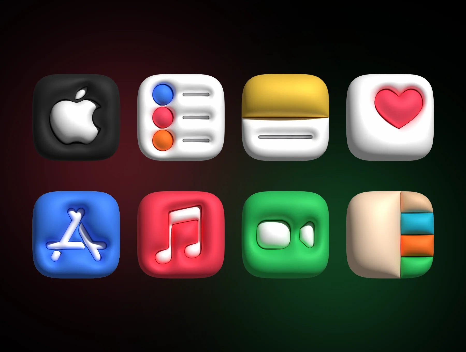 3D Bubble Pack - IOS Applications icons - OBJ 5