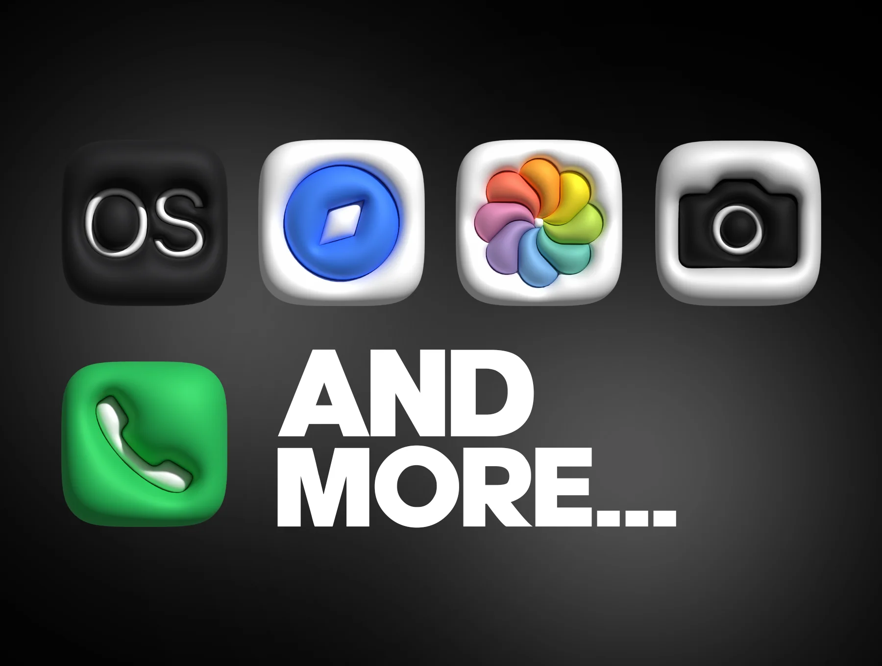 3D Bubble Pack - IOS Applications icons - OBJ 6