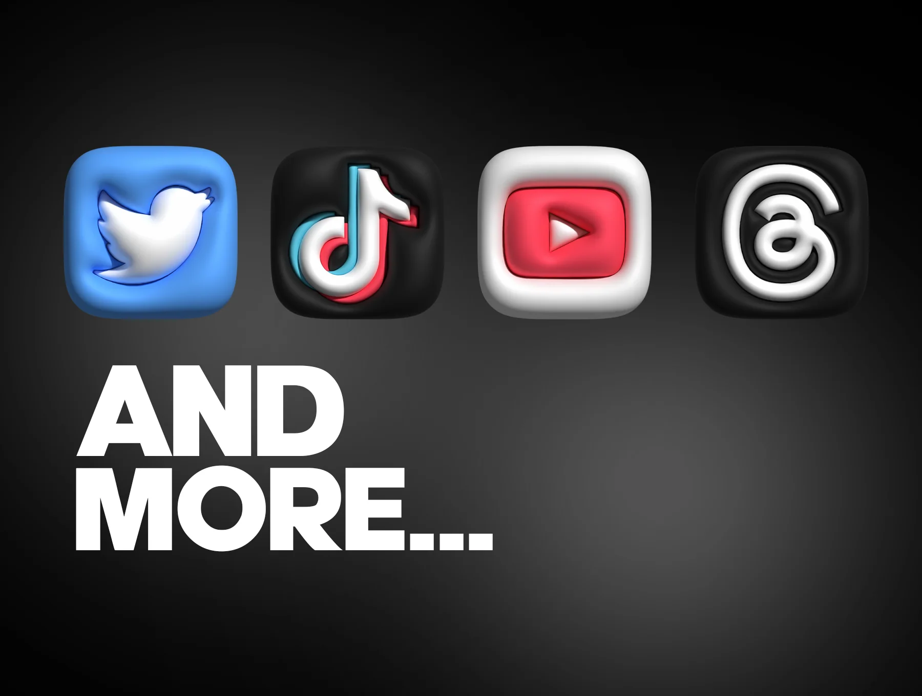 3D Bubble Pack - Social & Messengers icons - OBJ 6