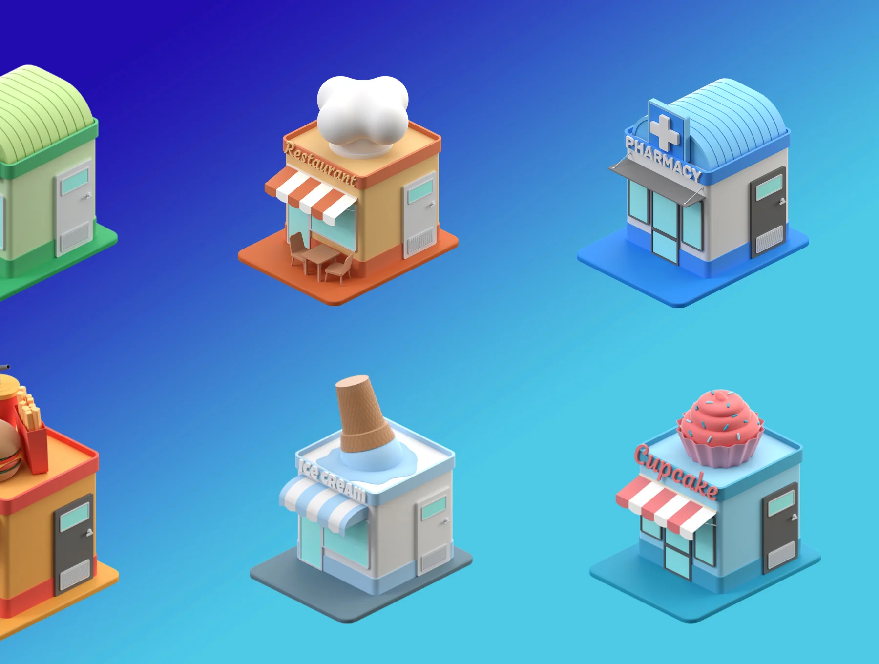 3D Building Illustrations 6