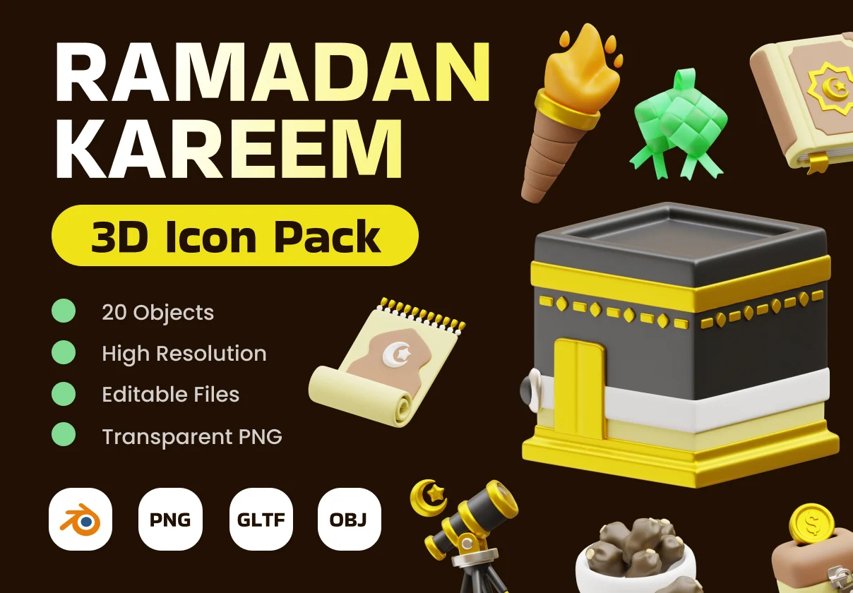Ramadan Kareem 3D Icon Pack
