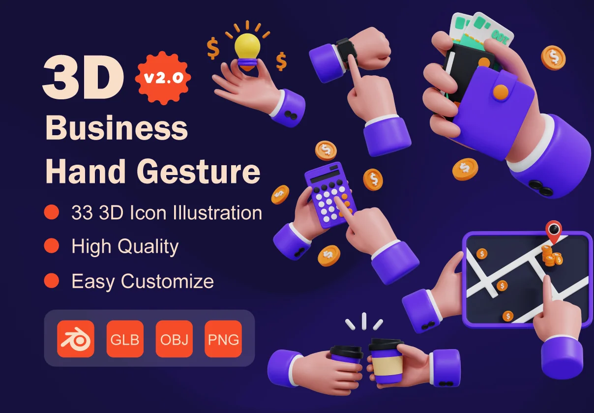 3D Business Hand Gesture V2