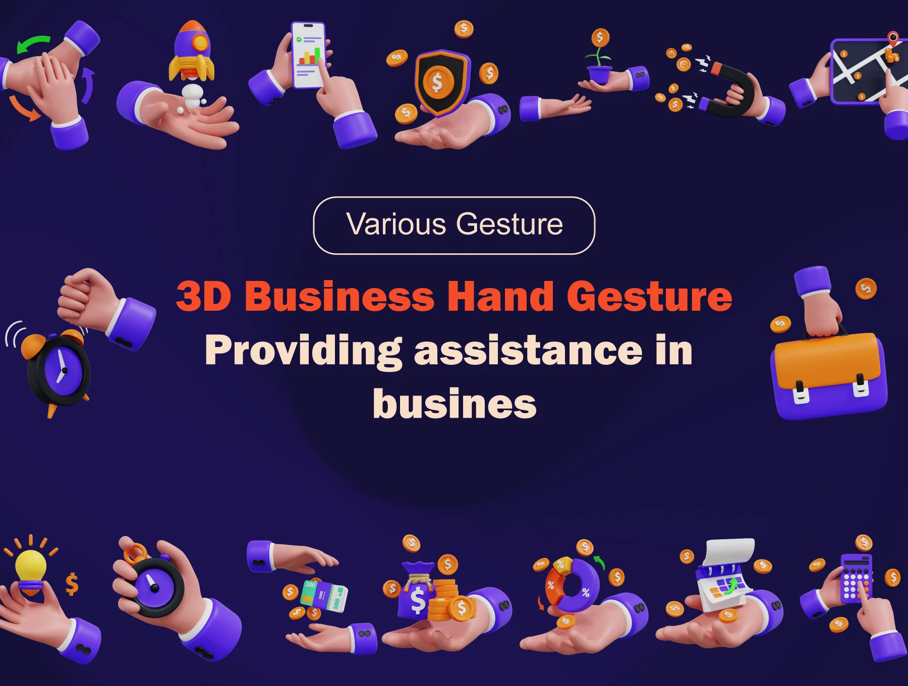 3D Business Hand Gesture V2 2