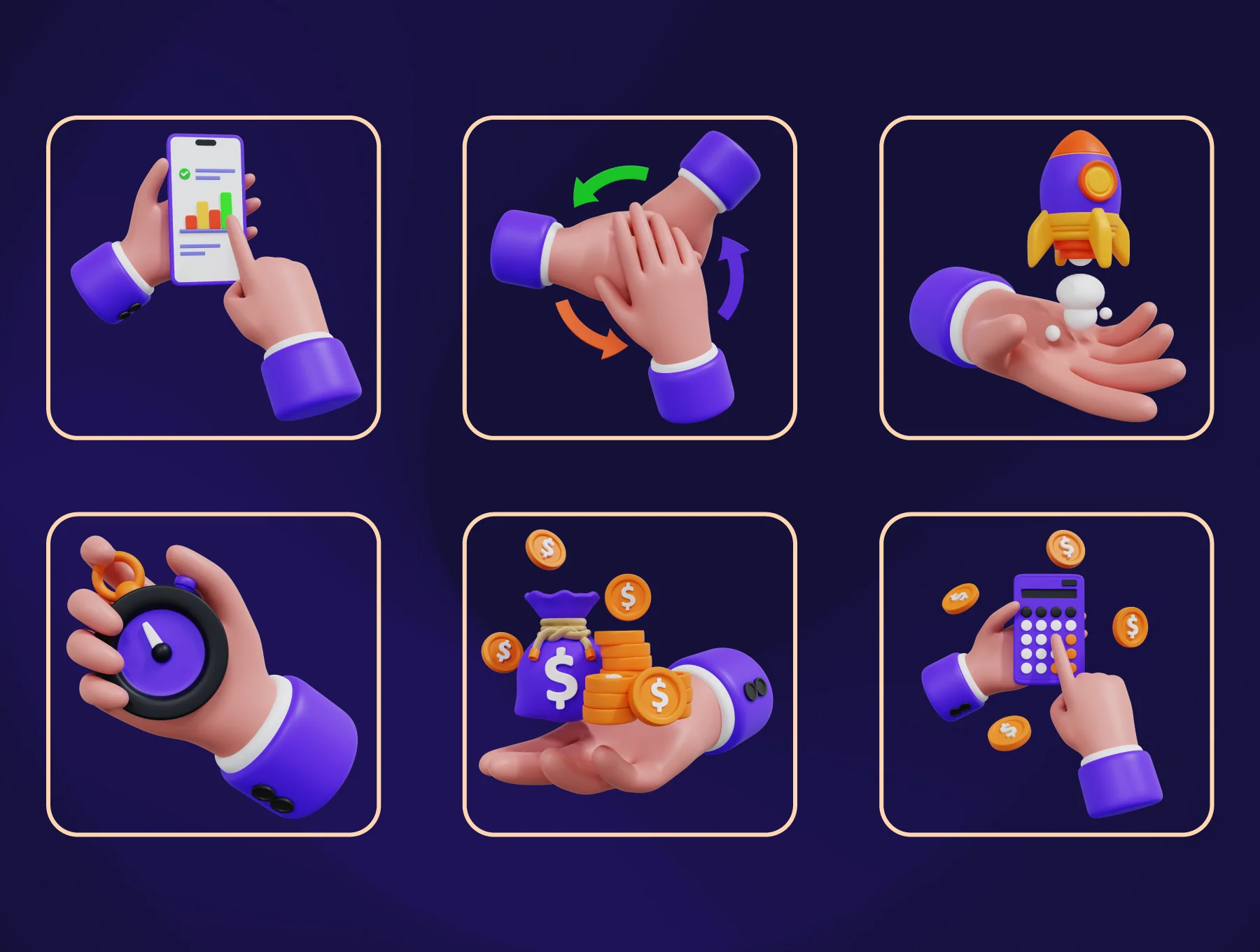 3D Business Hand Gesture V2 5