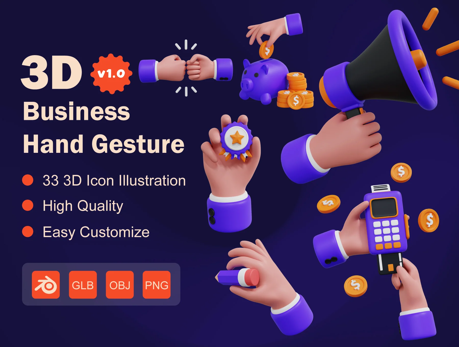 3D Business Hand Gesture