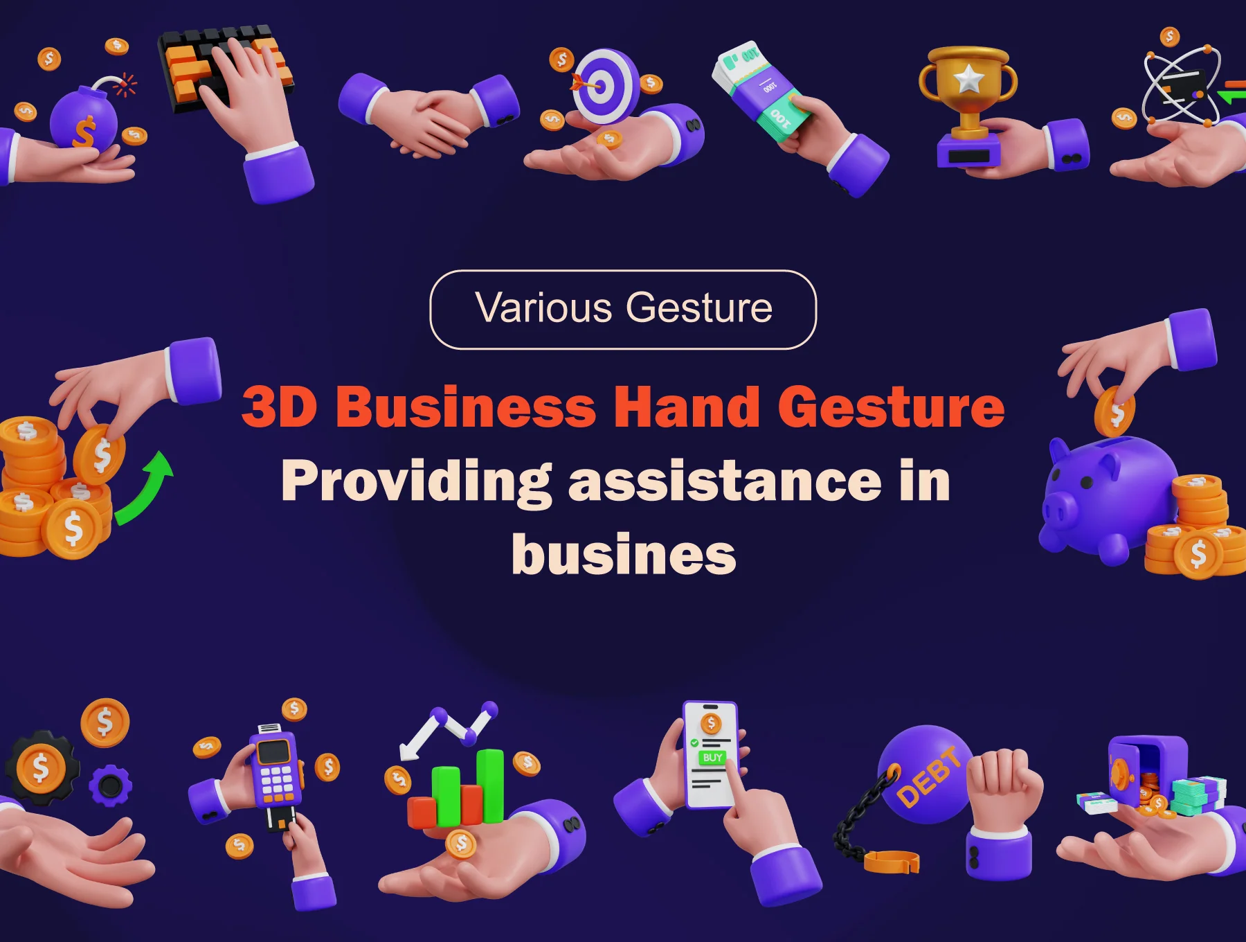 3D Business Hand Gesture 2