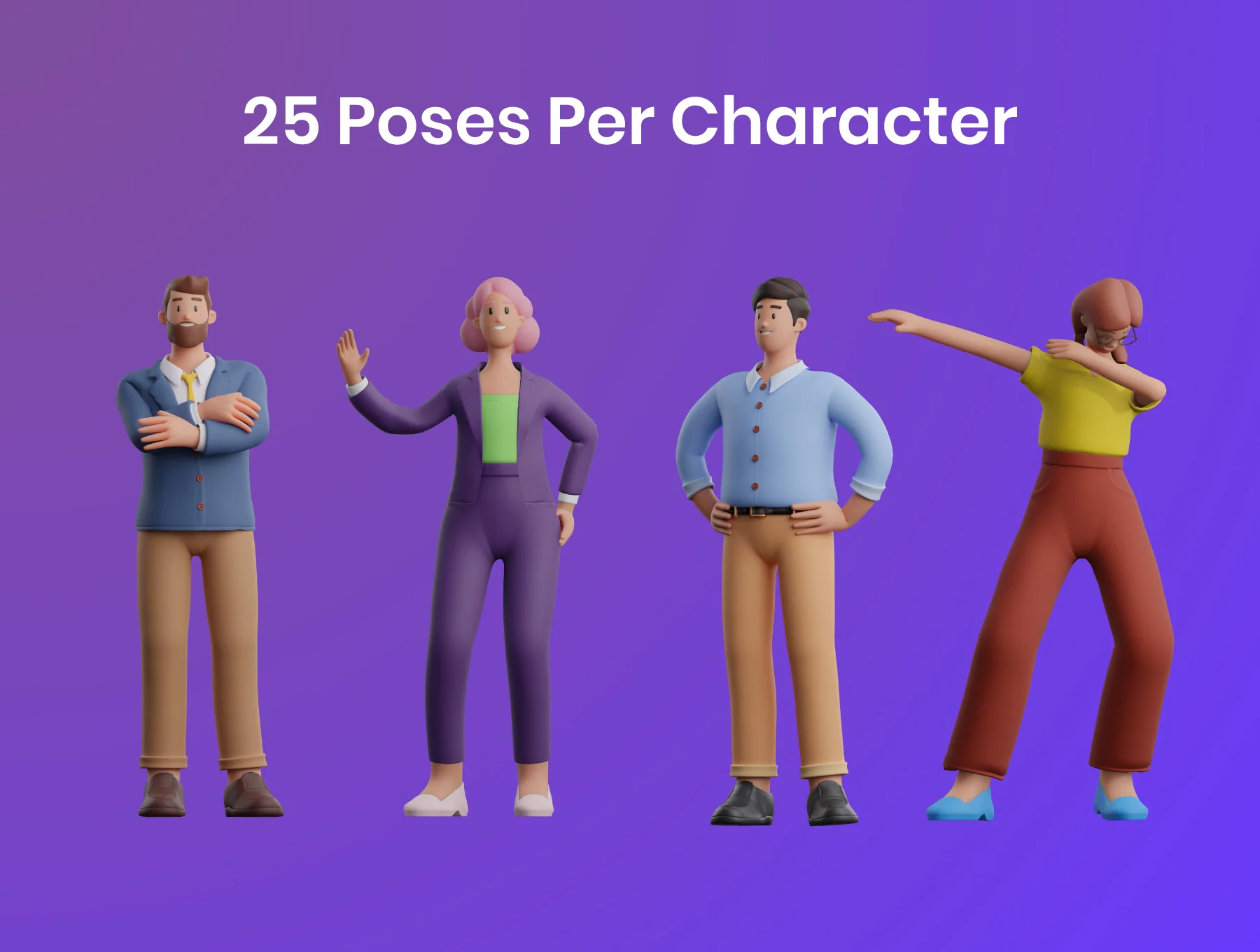 3D Business Illustration Character Pack 6