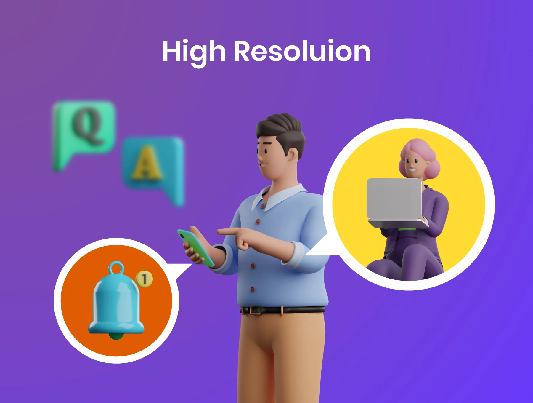 3D Business Illustration Character Pack 7