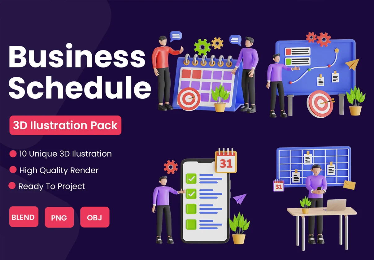 3D Business Schedule Pack