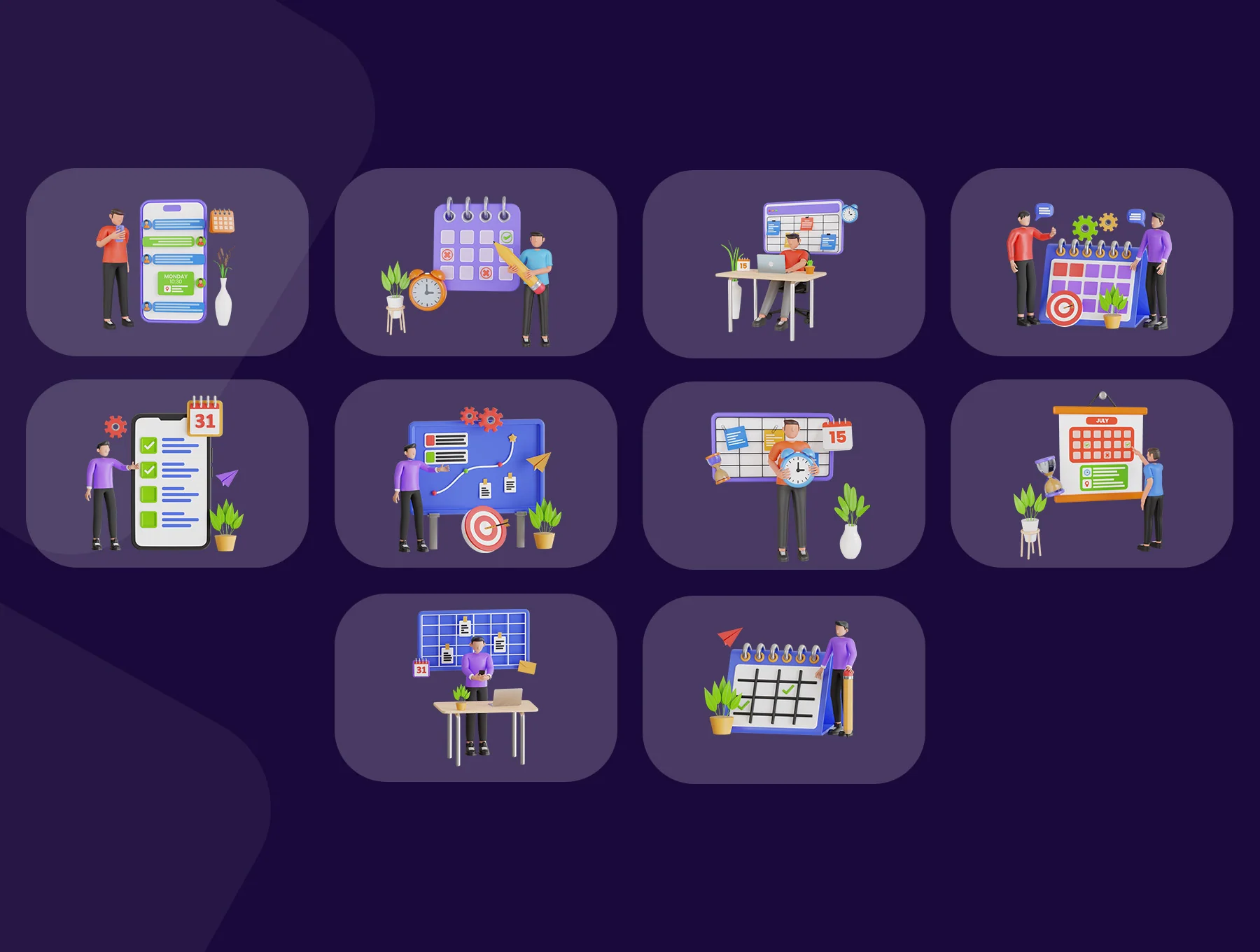 3D Business Schedule Pack 8