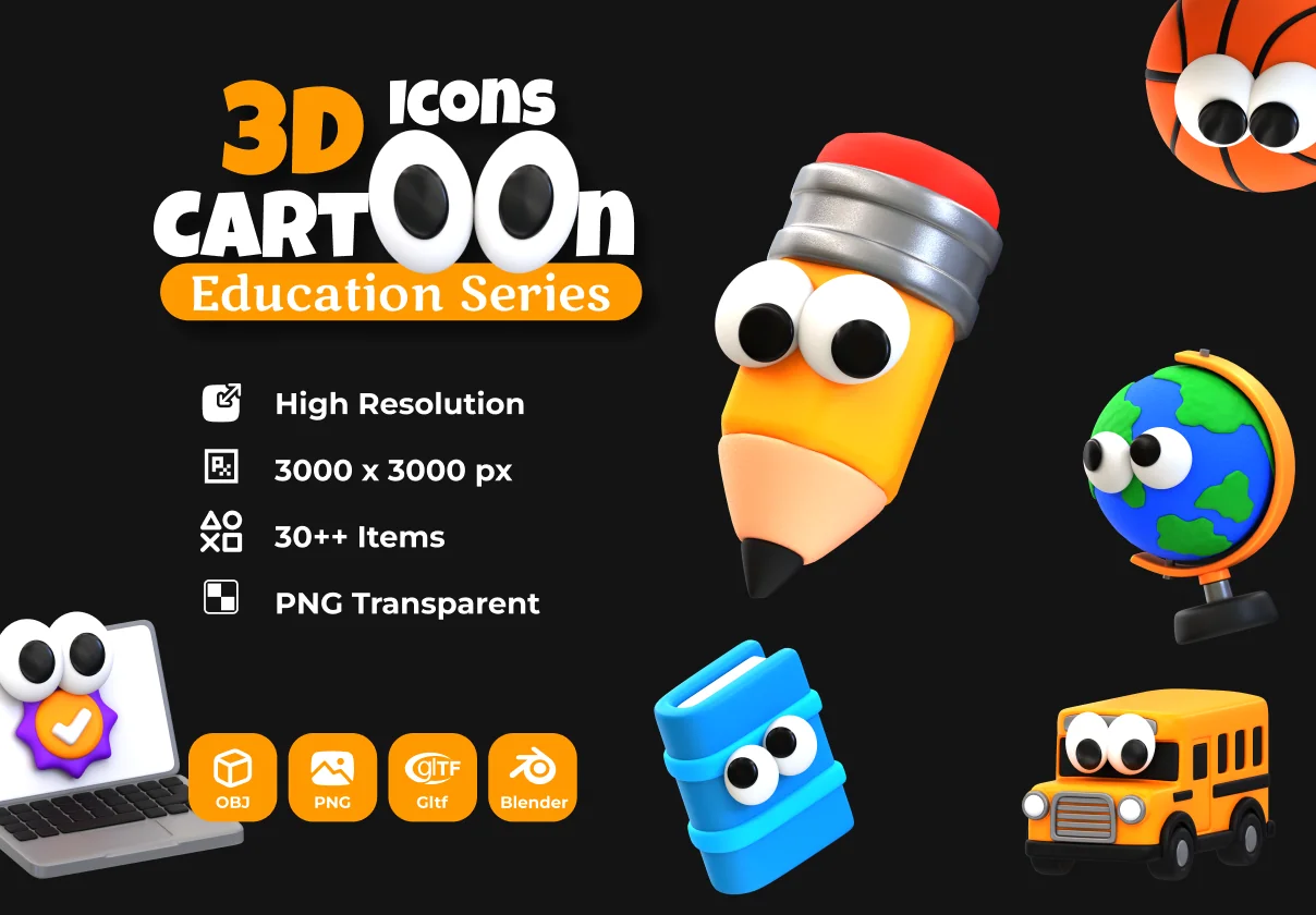 3D Cartoon Icon -  Education Series