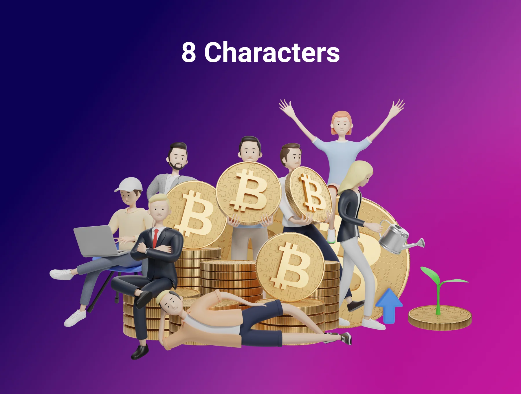 3D Character Pack Crypto Illustration & 3D Elements object 2