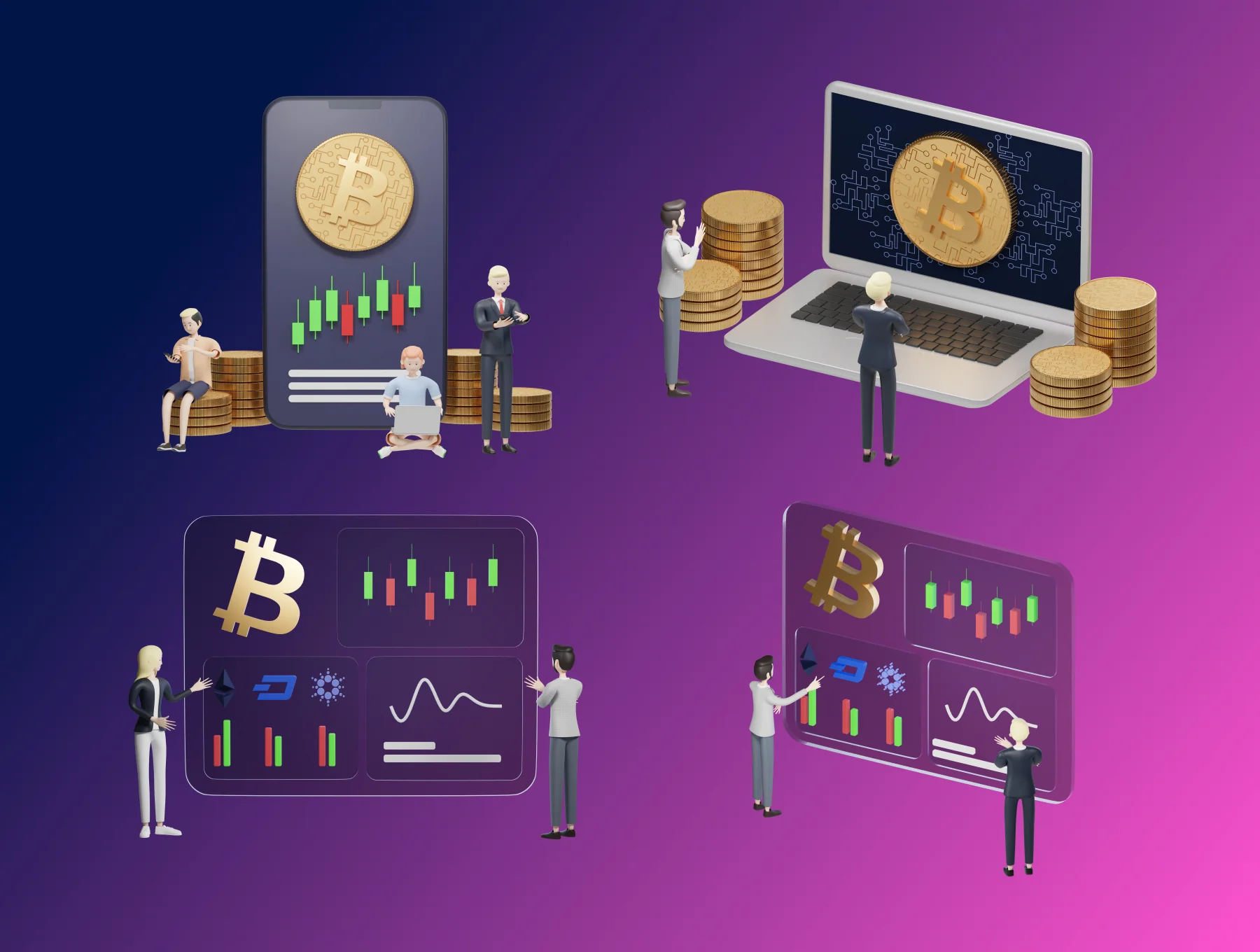 3D Character Pack Crypto Illustration & 3D Elements object 6