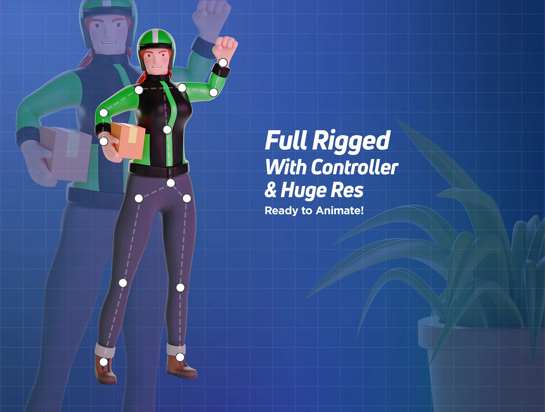3D Character pack Delivery Courier Illustration 3