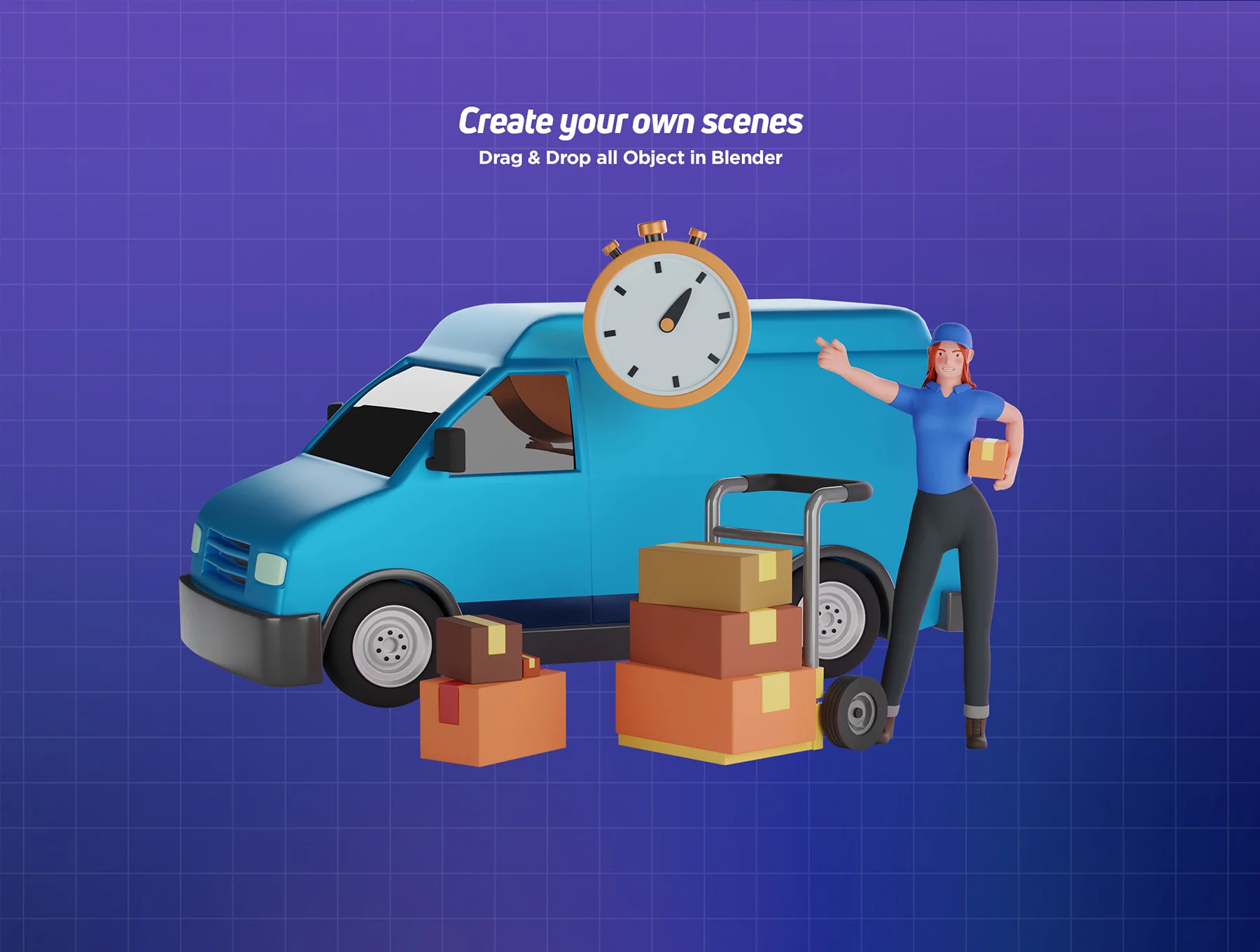 3D Character pack Delivery Courier Illustration 4
