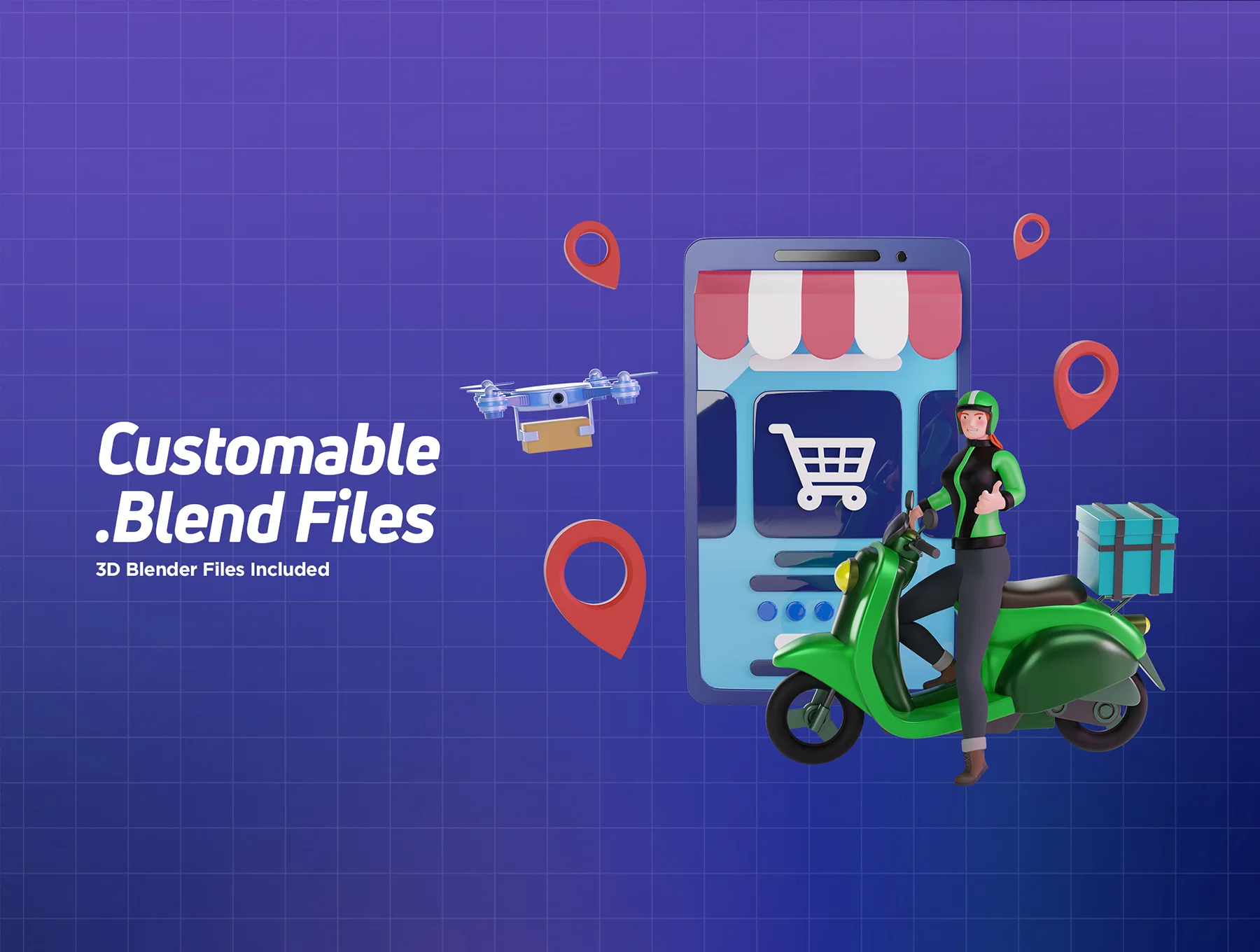 3D Character pack Delivery Courier Illustration 5
