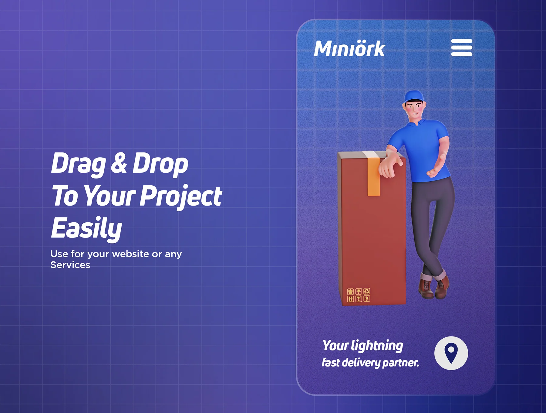 3D Character pack Delivery Courier Illustration 8