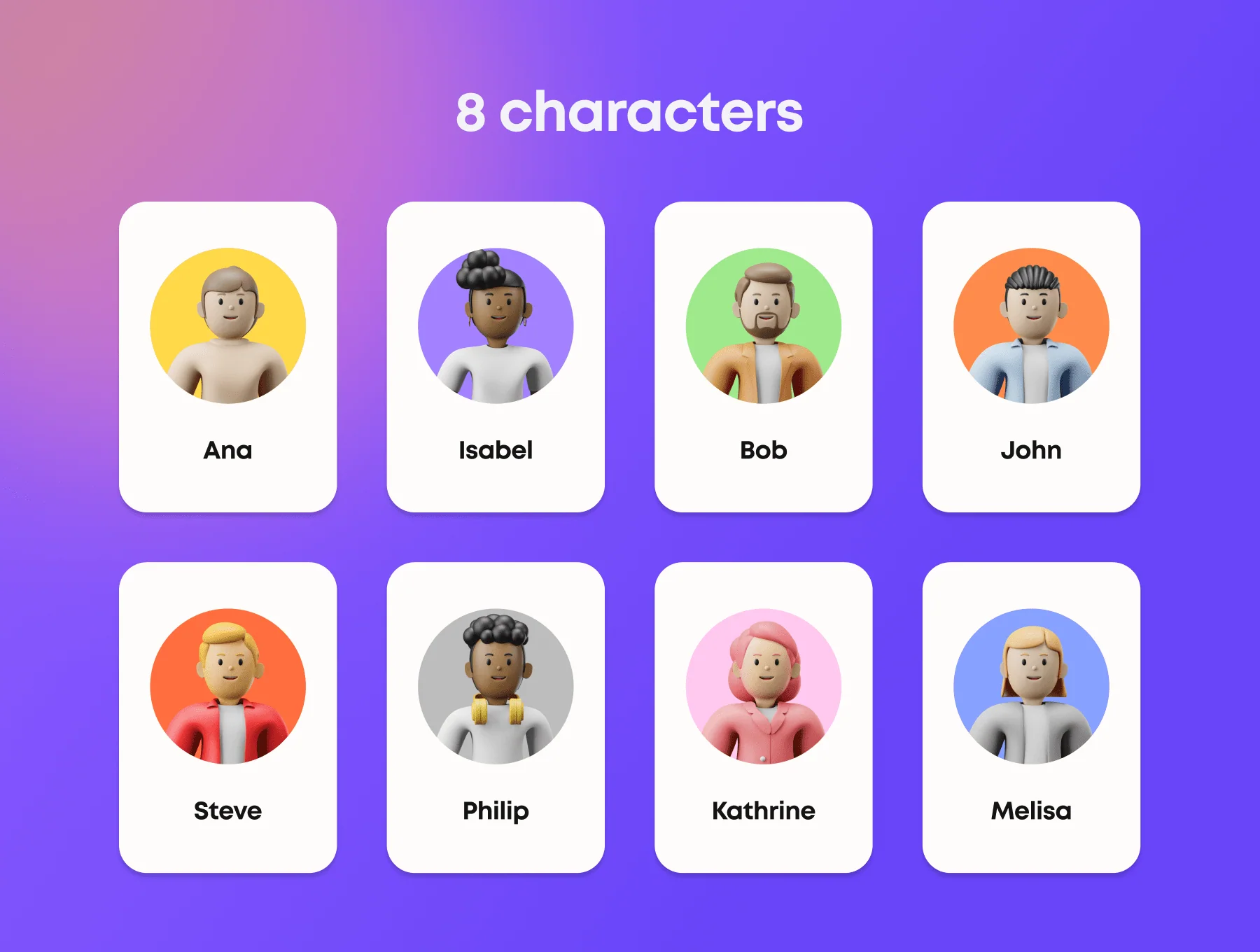 3D Character Pack Illustration & 3D Elements object 2