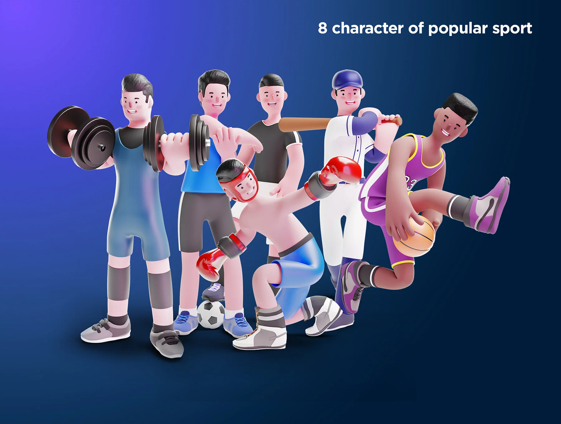 3D Character Pack Sport Illustration & 3D Elements object 2