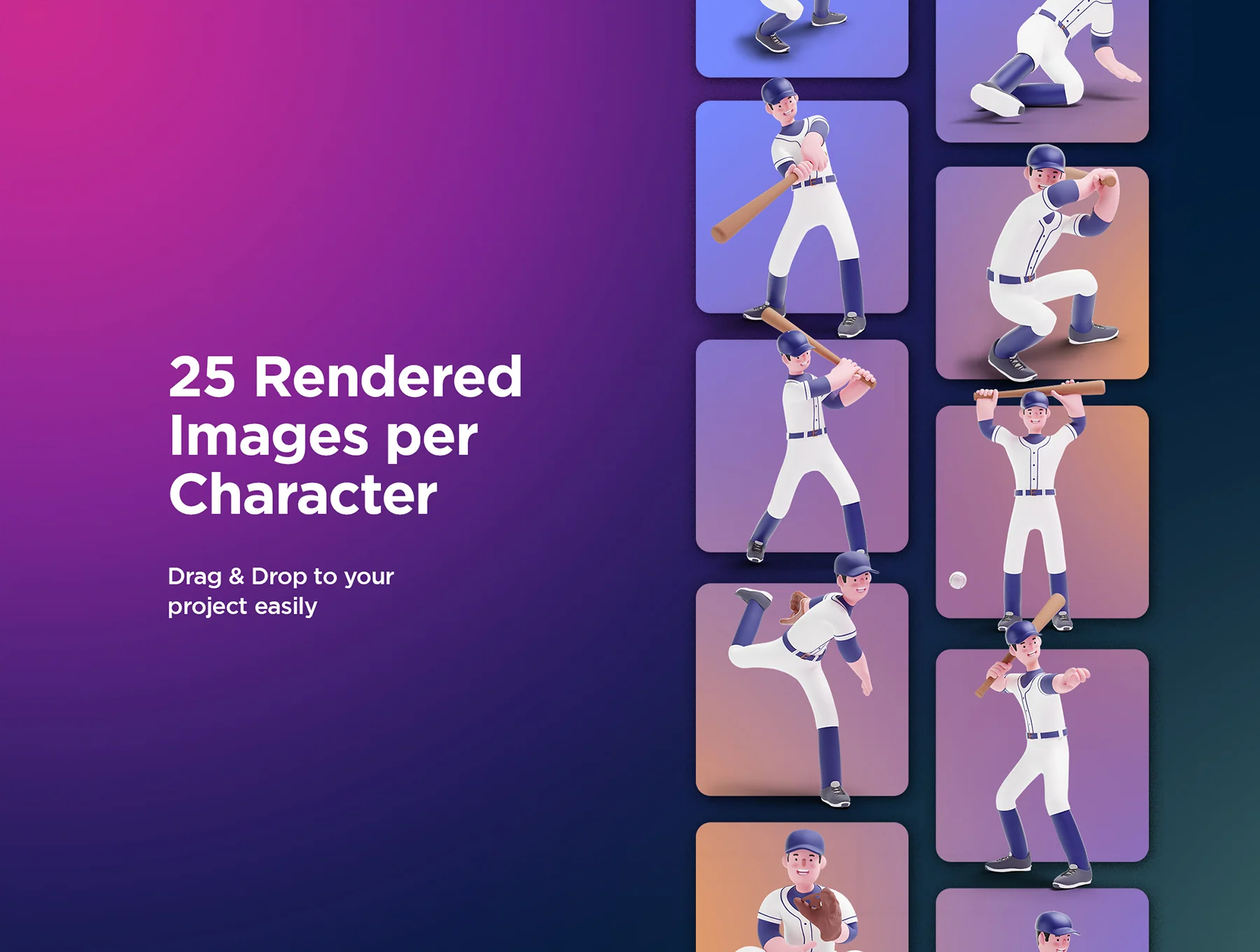3D Character Pack Sport Illustration & 3D Elements object 7