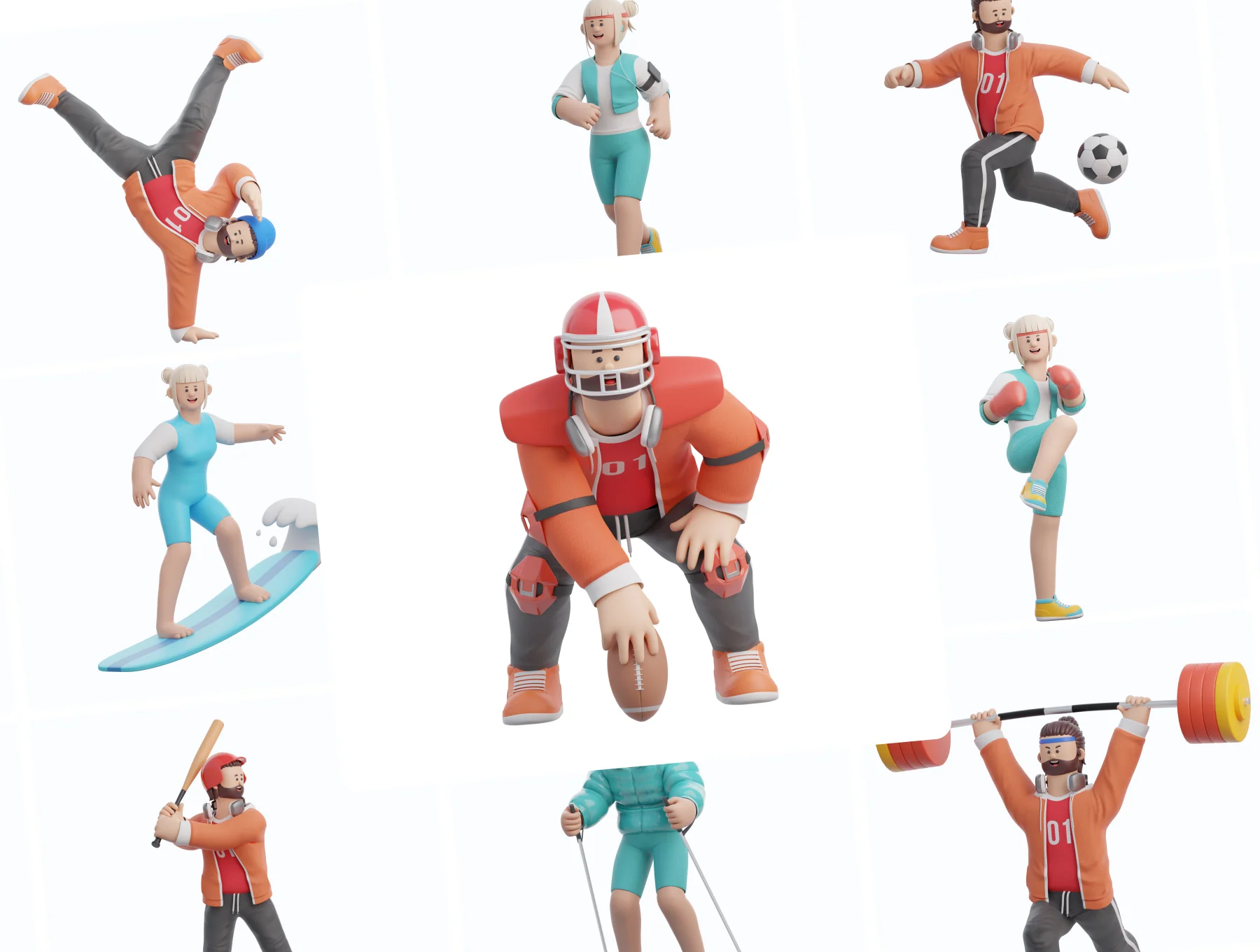 3D Character Sports Pack 7