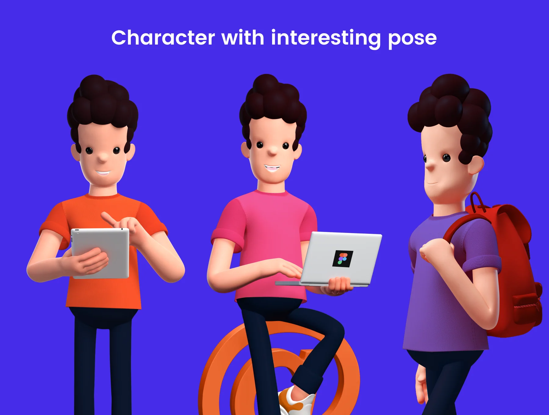 3D character with 10 poses 4