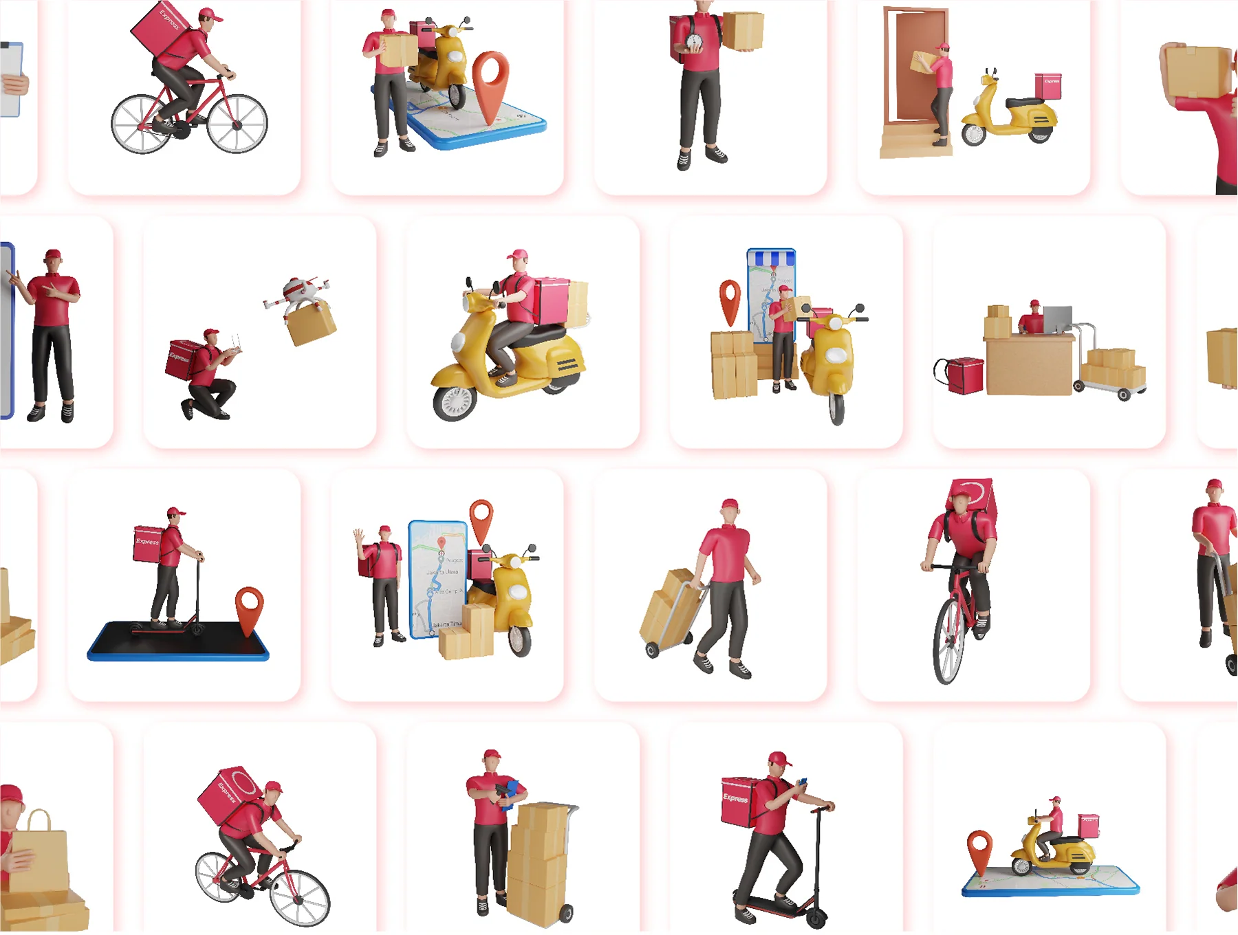 3D Characters Delivery Courier 6