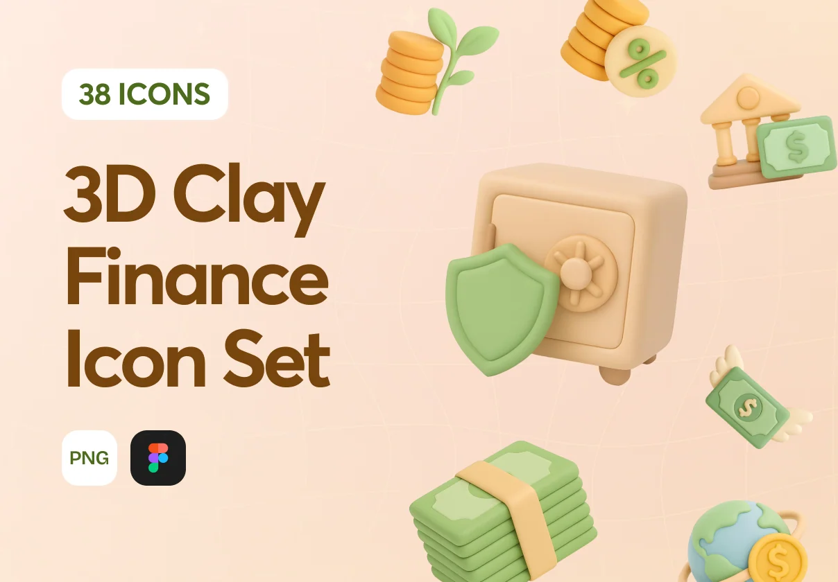 3D Clay Finance Icon Set