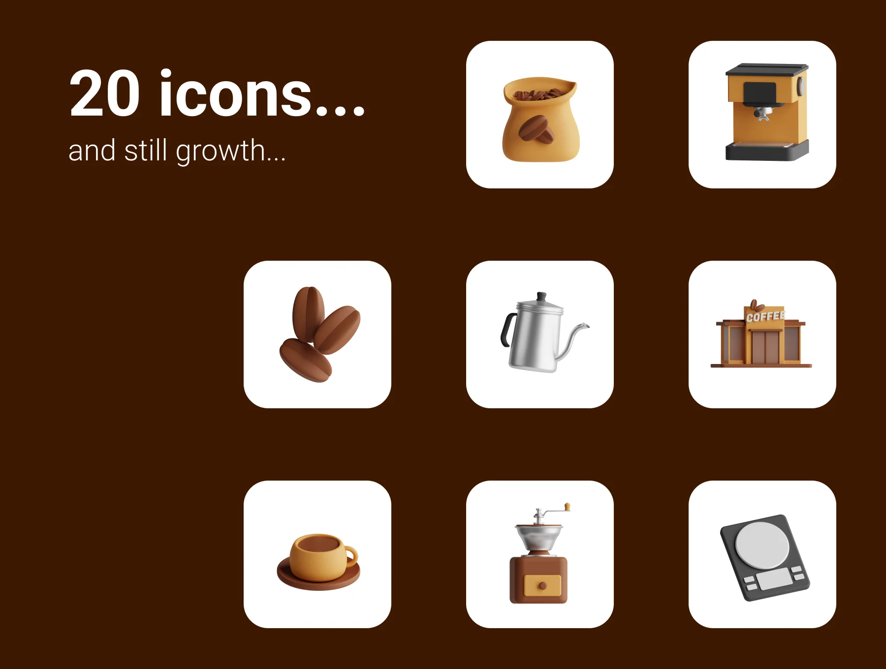 3d coffee icon set 7