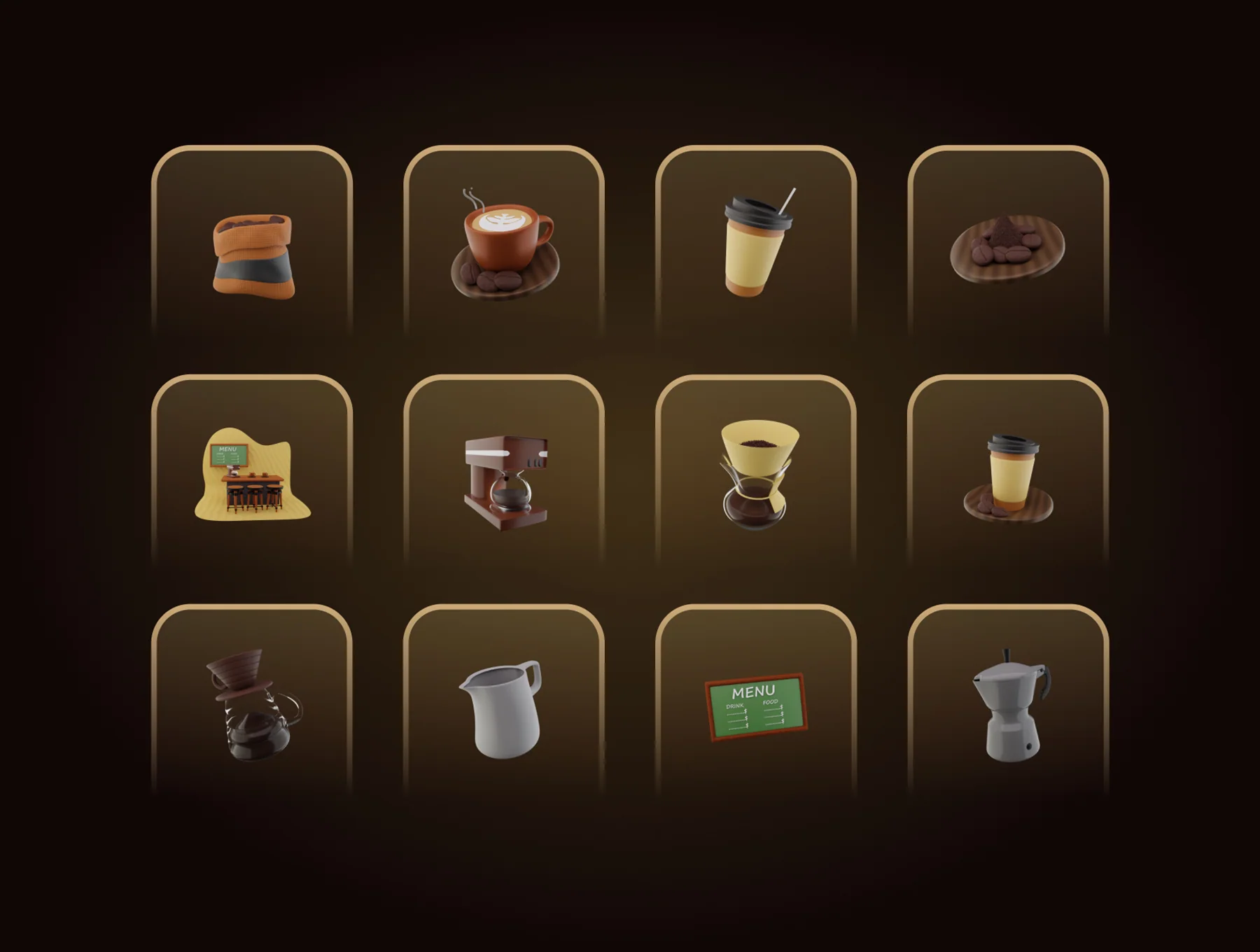 3D Coffee Shop Icon 6