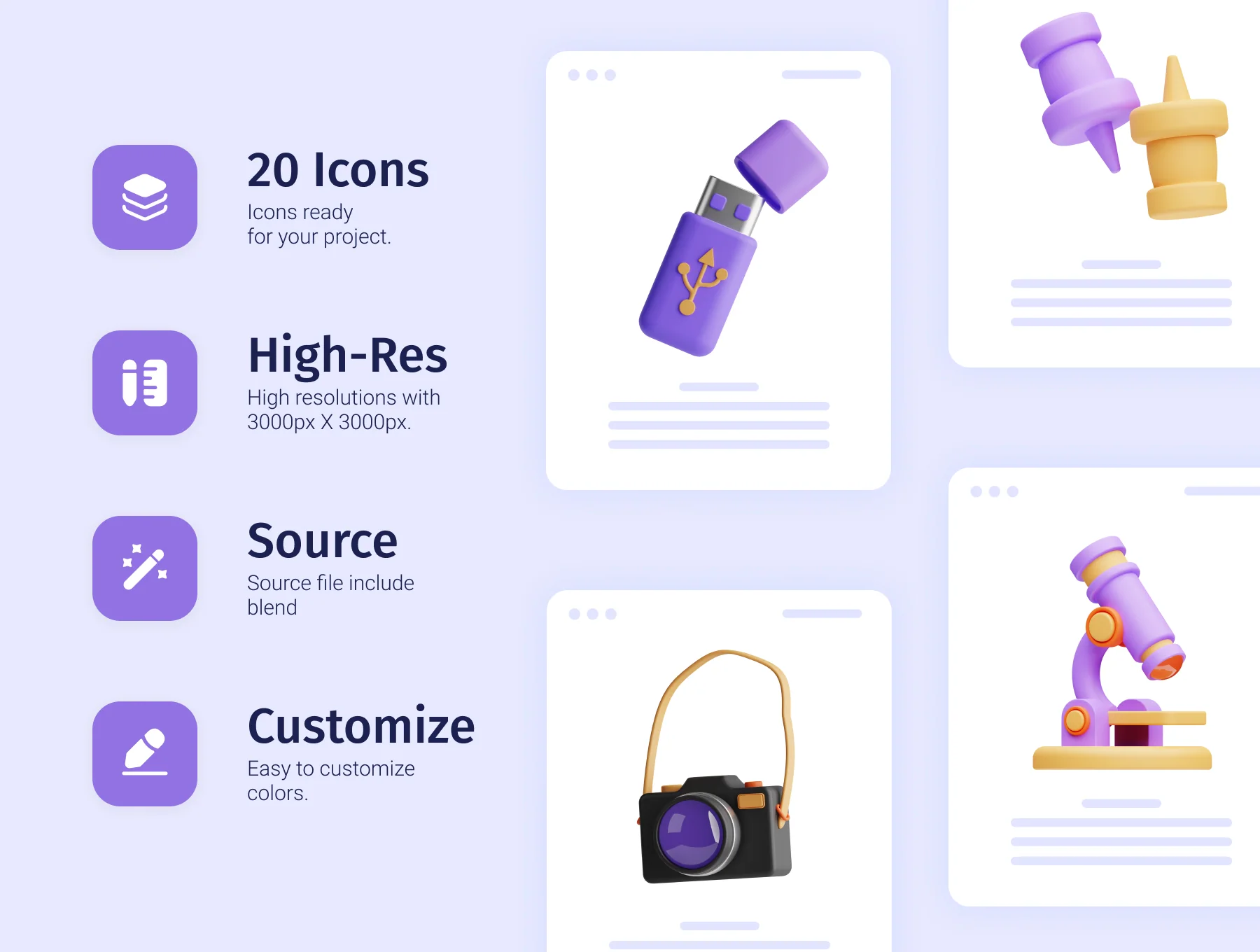 3D College Icon Set 2