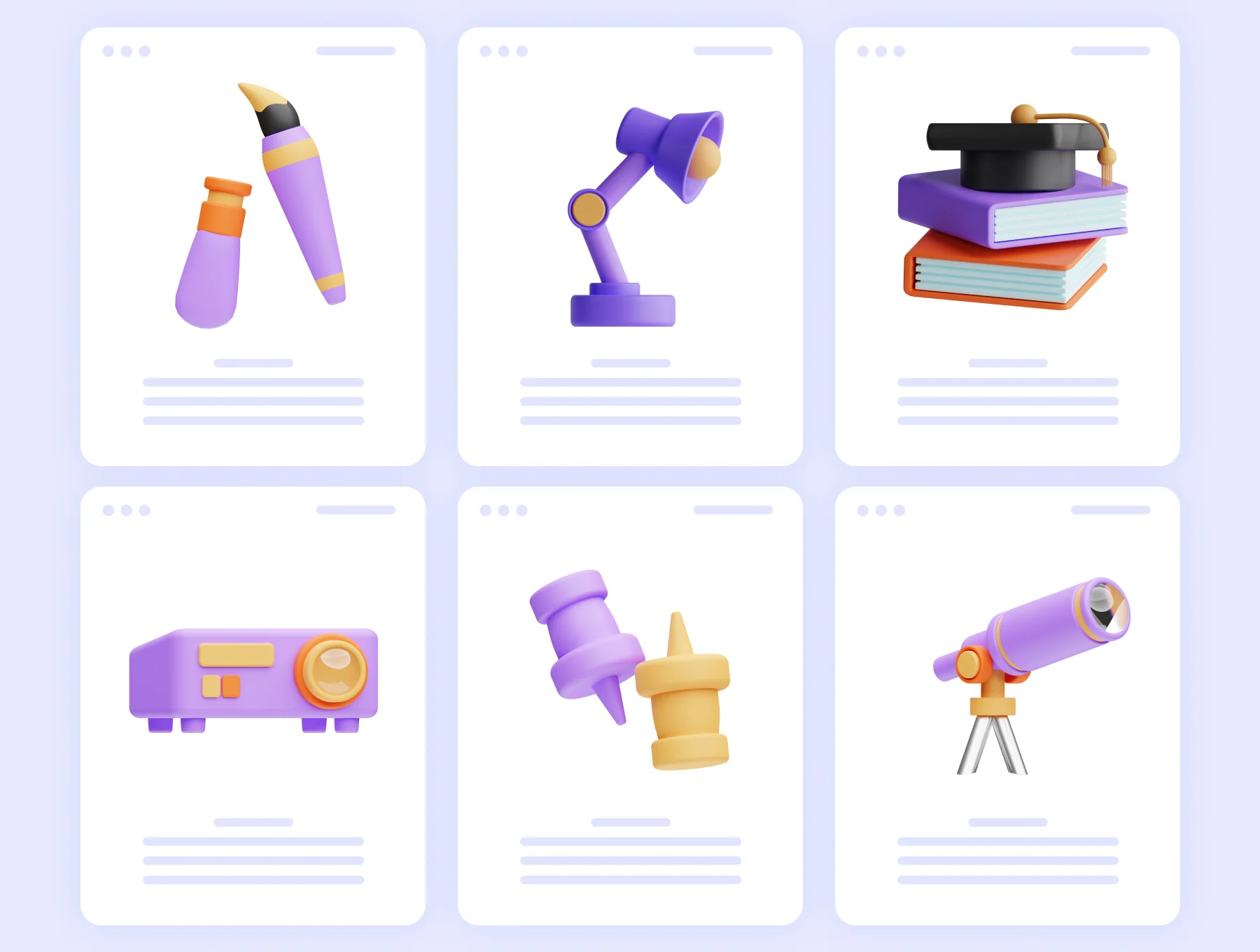 3D College Icon Set 7