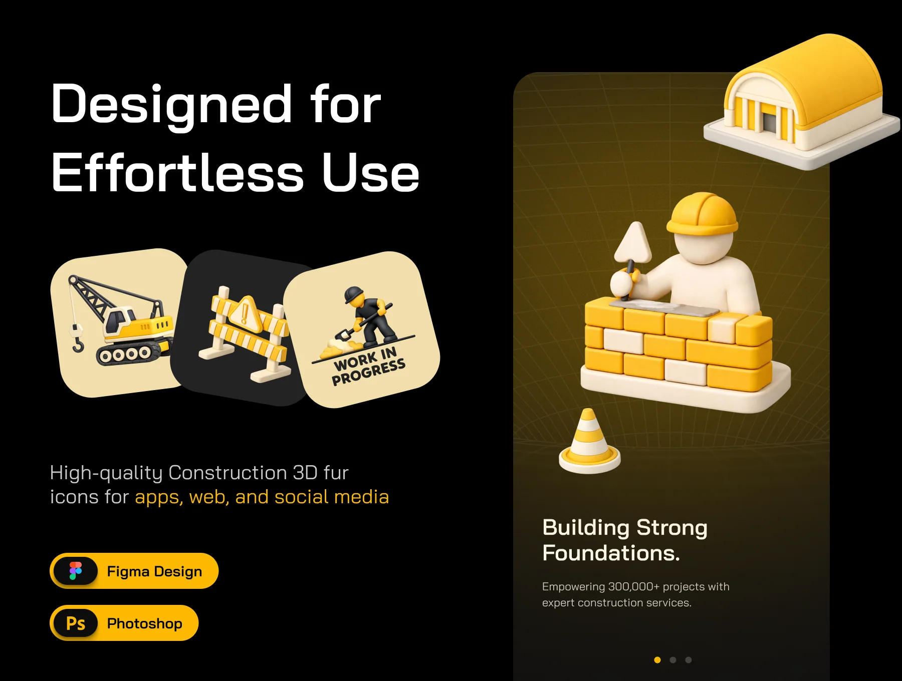 3D Construction Icon Set 2