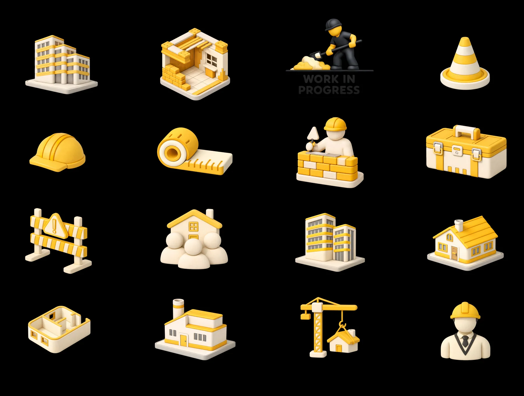 3D Construction Icon Set 5
