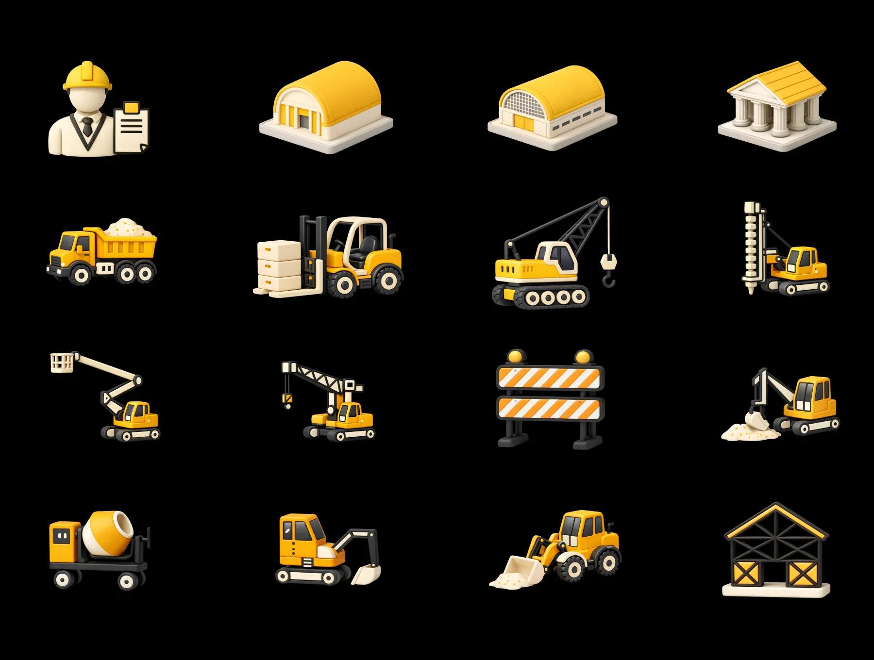 3D Construction Icon Set 6