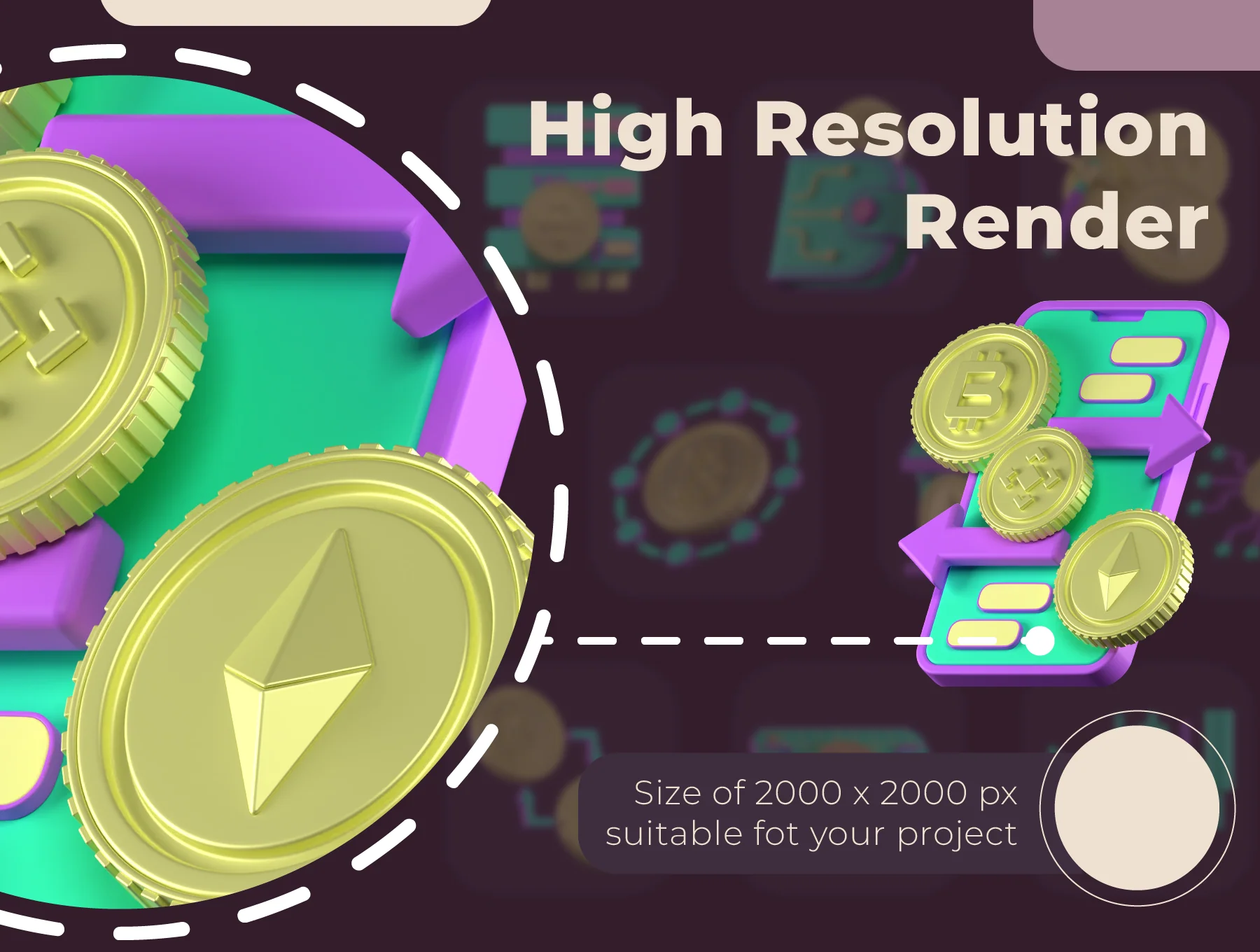 3D Crypto Icon Packs 5