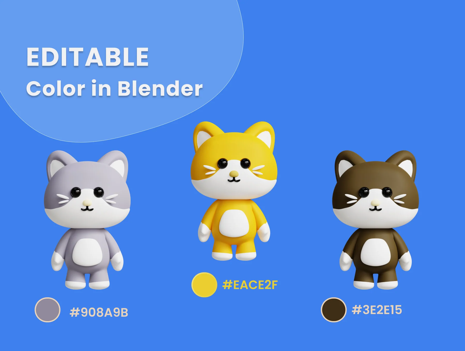 3D Cute Animals Illustrations Pack 4
