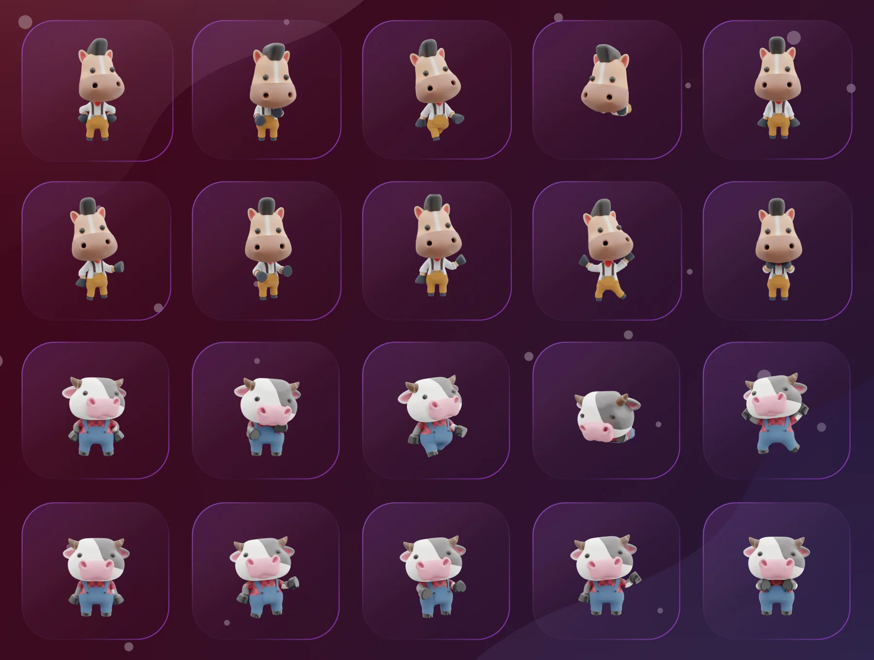 3D Cute Animal Characters Illustration 5