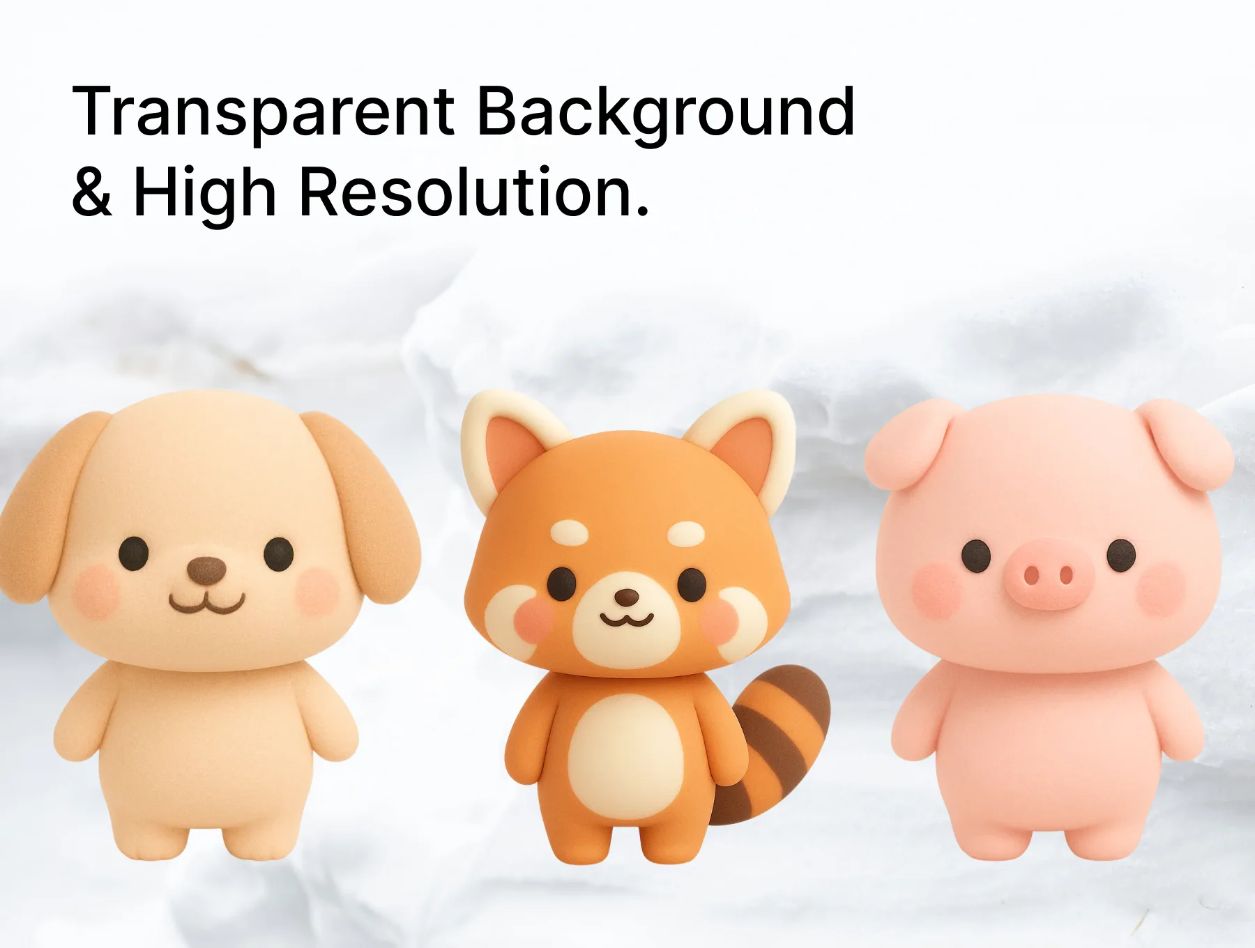 3D Cute Character Animals (20) x 5 Angles 5
