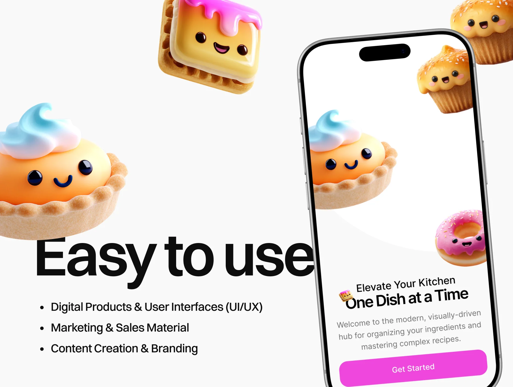 3D Cute Food Icons Pack 2
