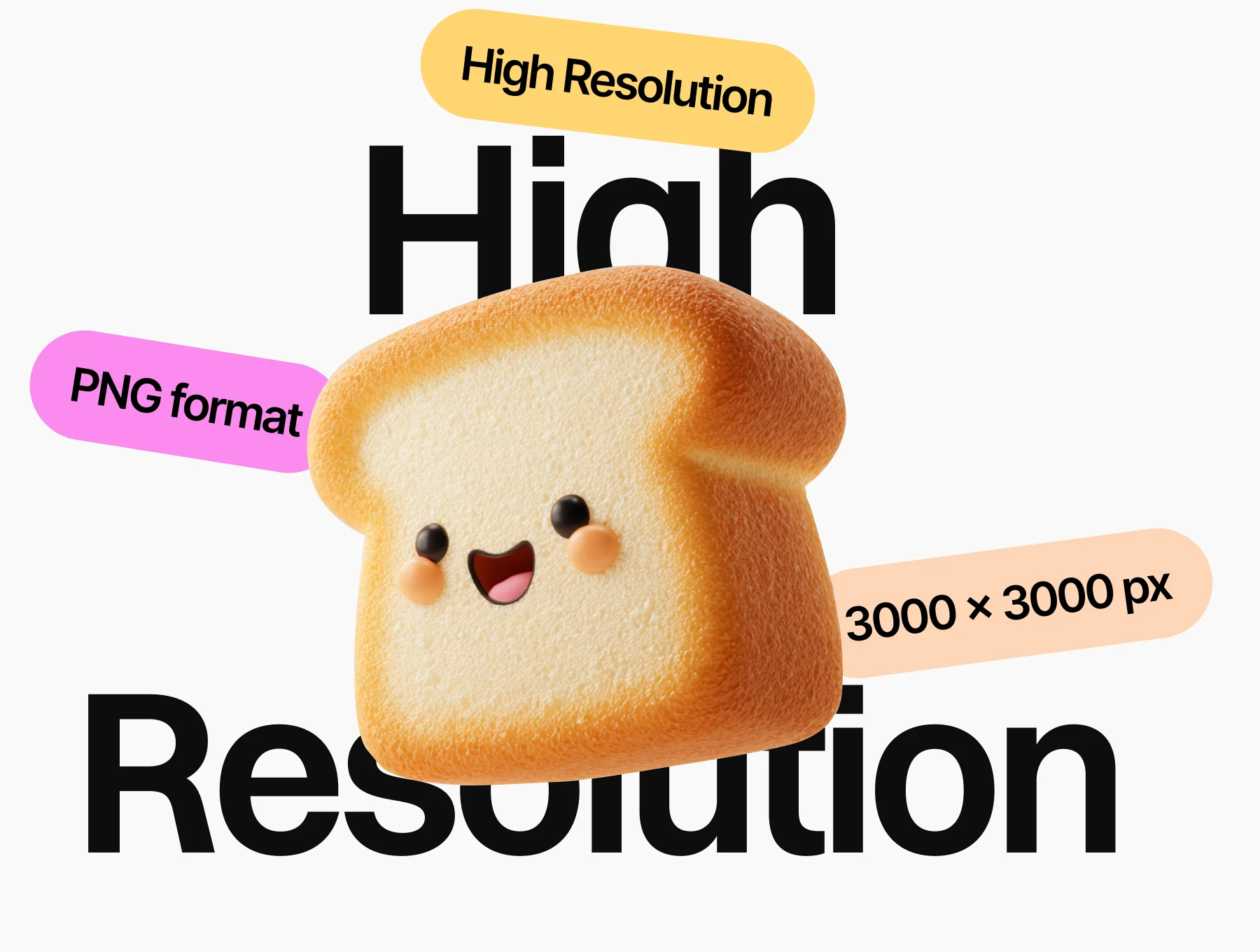 3D Cute Food Icons Pack 5