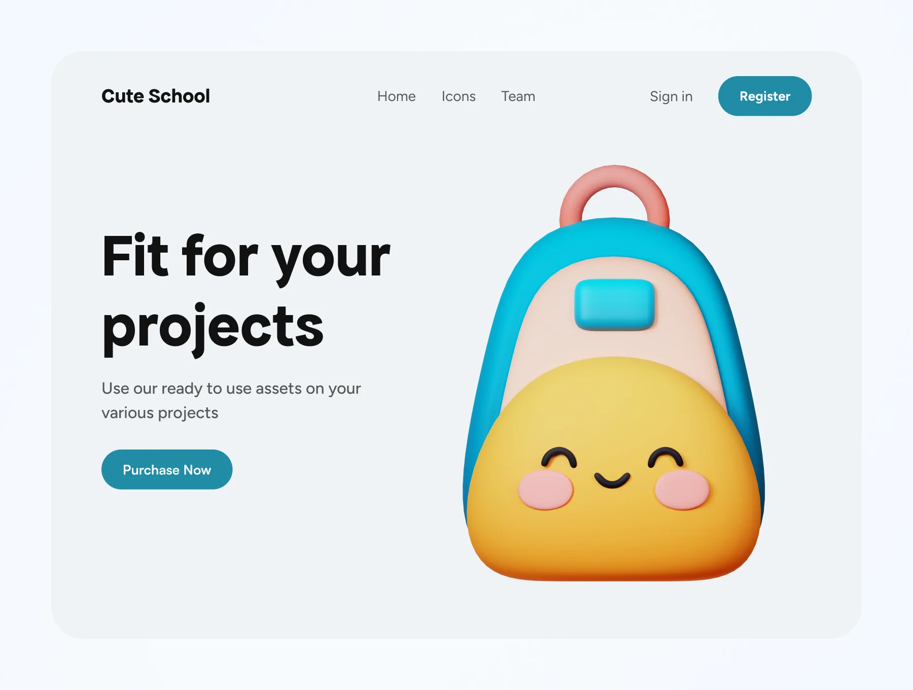 3D Cute School Icons 4