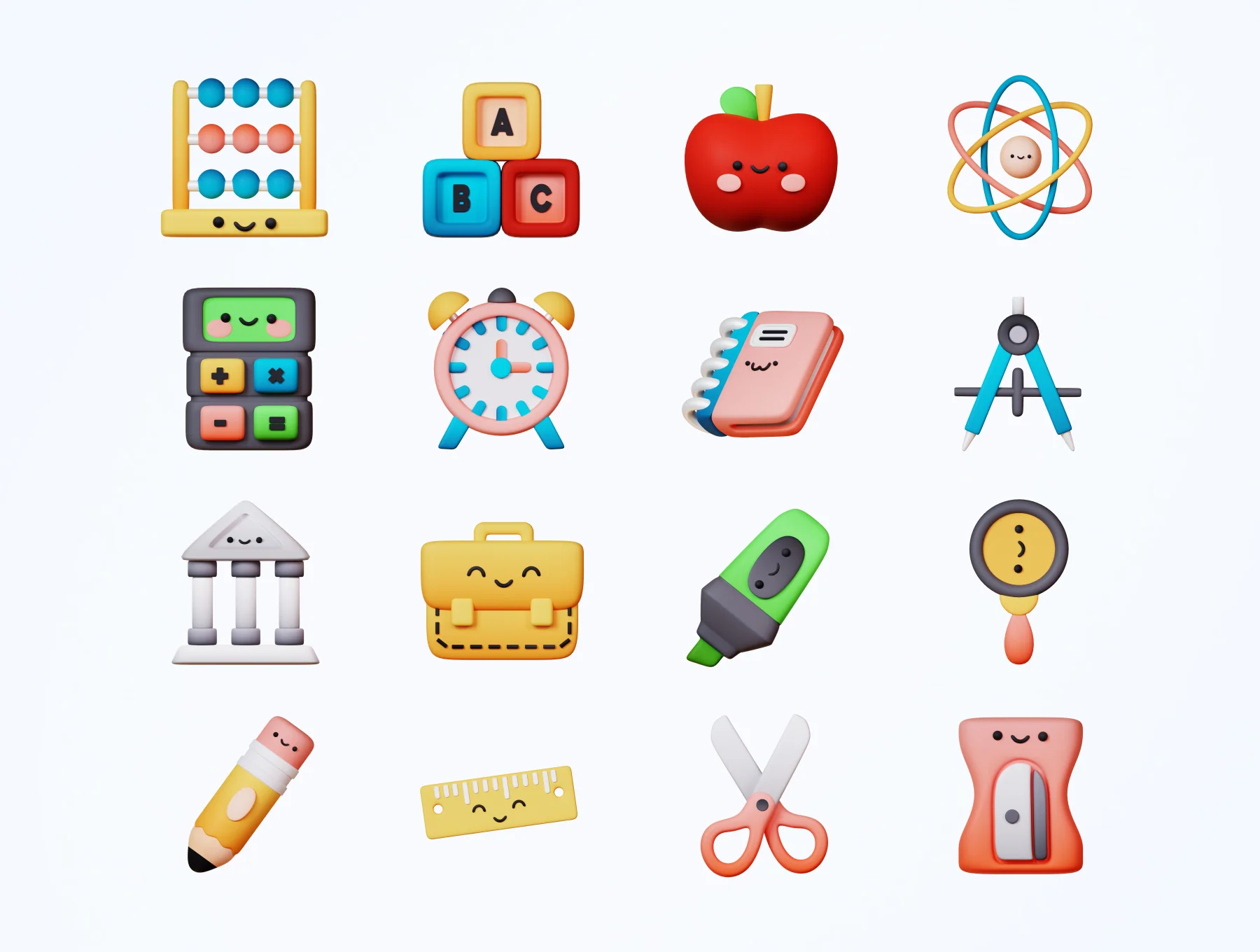 3D Cute School Icons 5