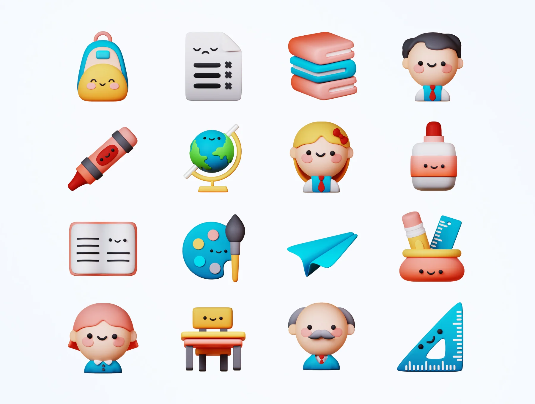 3D Cute School Icons 6