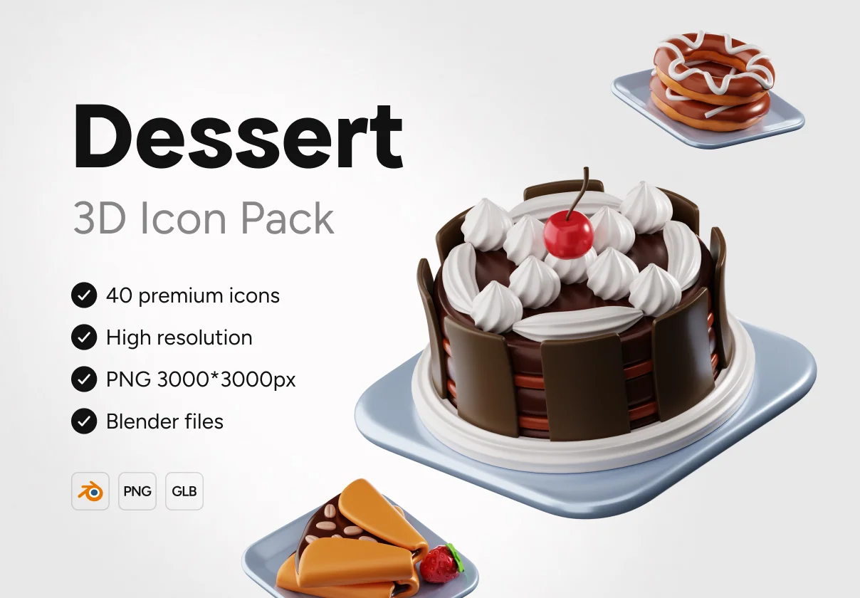 3D Dessert Icons