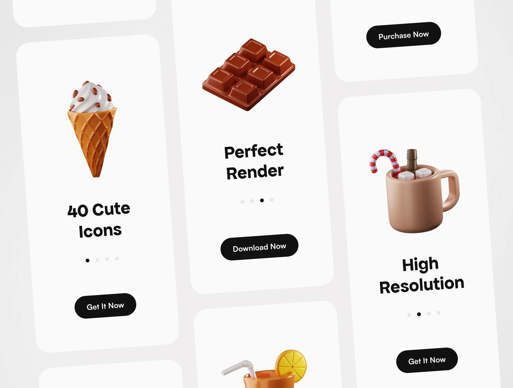 3D Dessert Icons 3